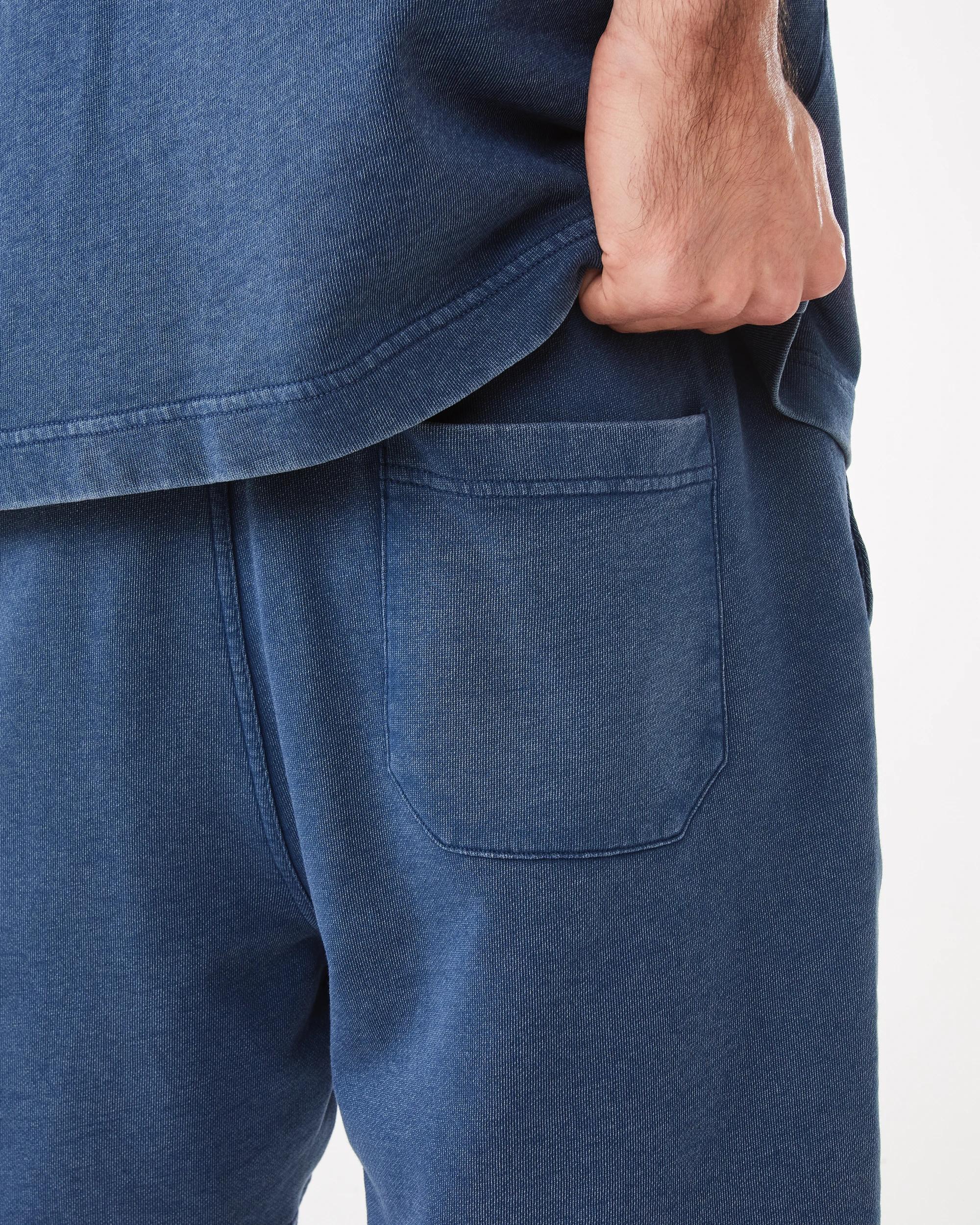 9 Elastic Waistband Washed Terry Shorts Nvy Spell, 9 of 9