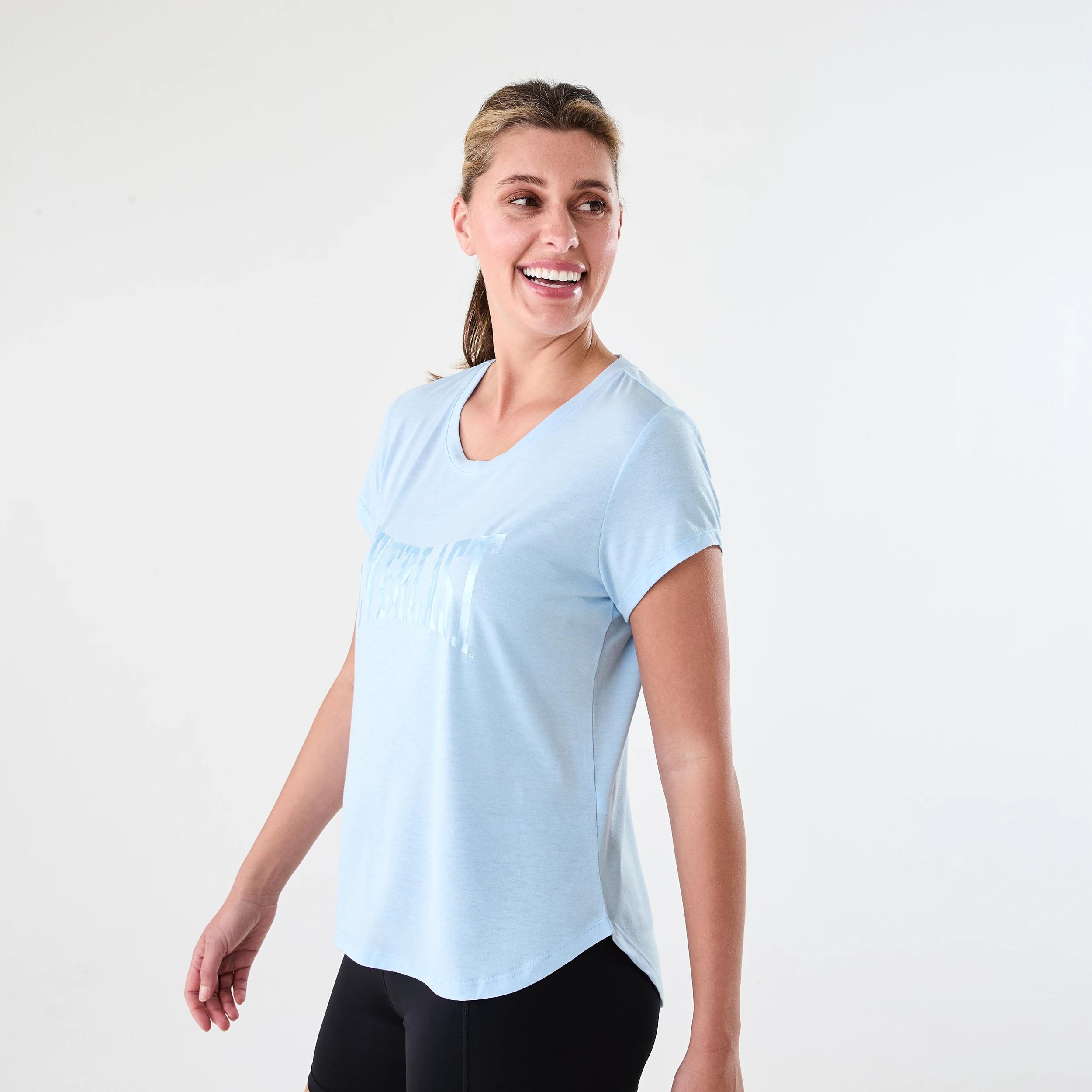 2 Everlast Womens Scoop Neck T-shirt EVERLAST SKY BLUE, 2 of 6