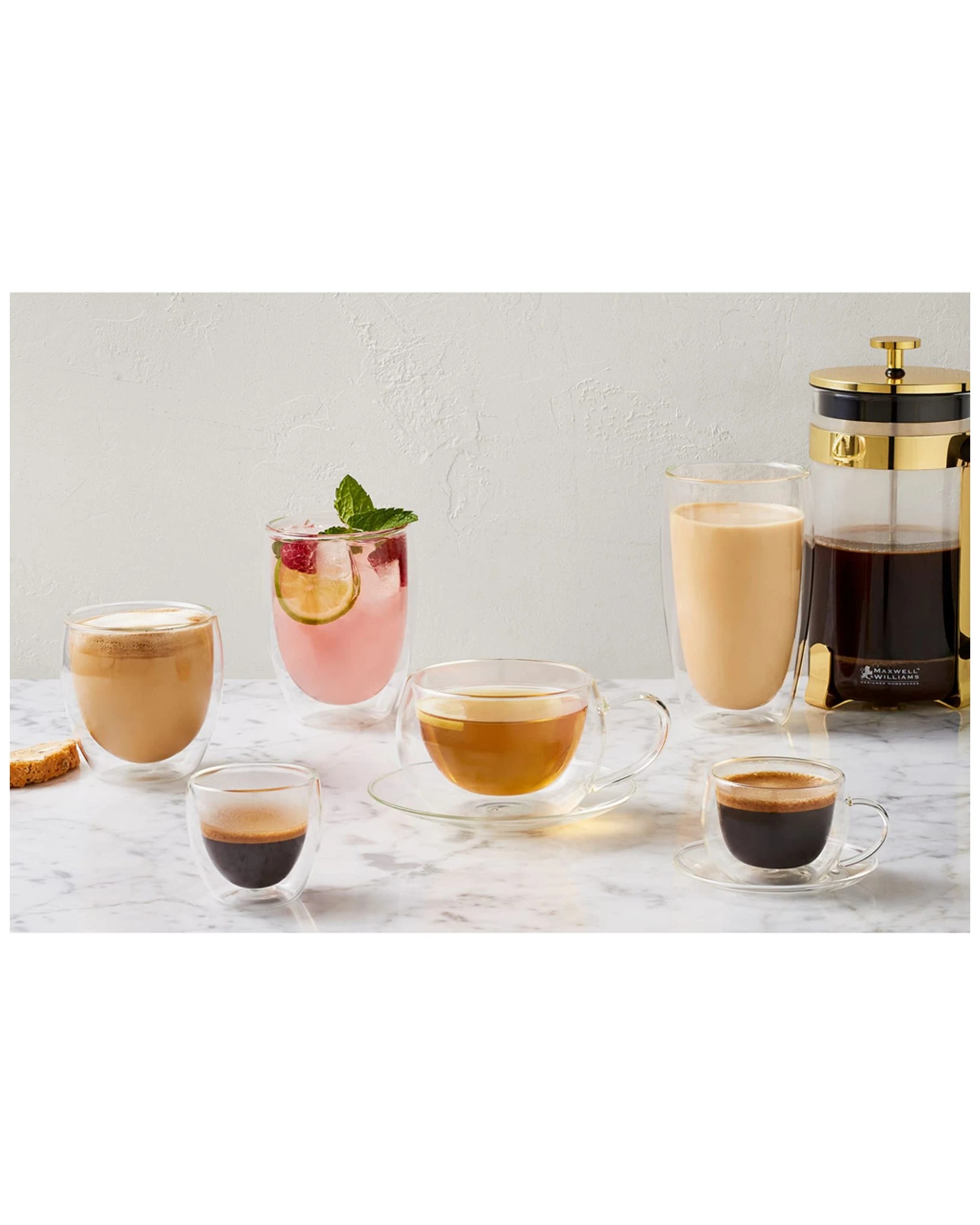 3 Maxwell & Williams 8pc Blend Double Wall Glass Cups 250ml Drinkware Set
 - Plain, 3 of 4