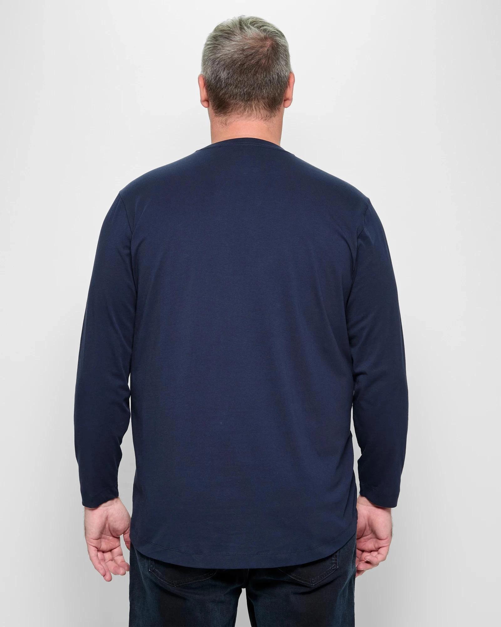 3 Target Man Plus Plus Size Australian Cotton Long Sleeve T-Shirt NAVY BLUE, 3 of 5