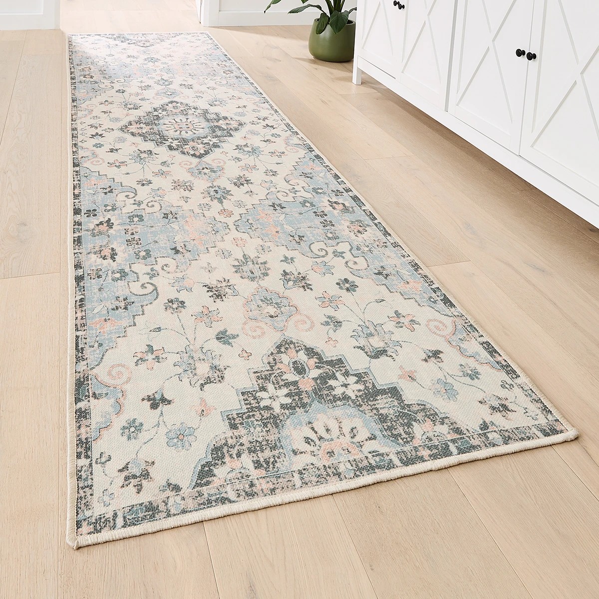 1 Inaya Washable Runner - Blue - 300cm x 80cm, 1 of 8