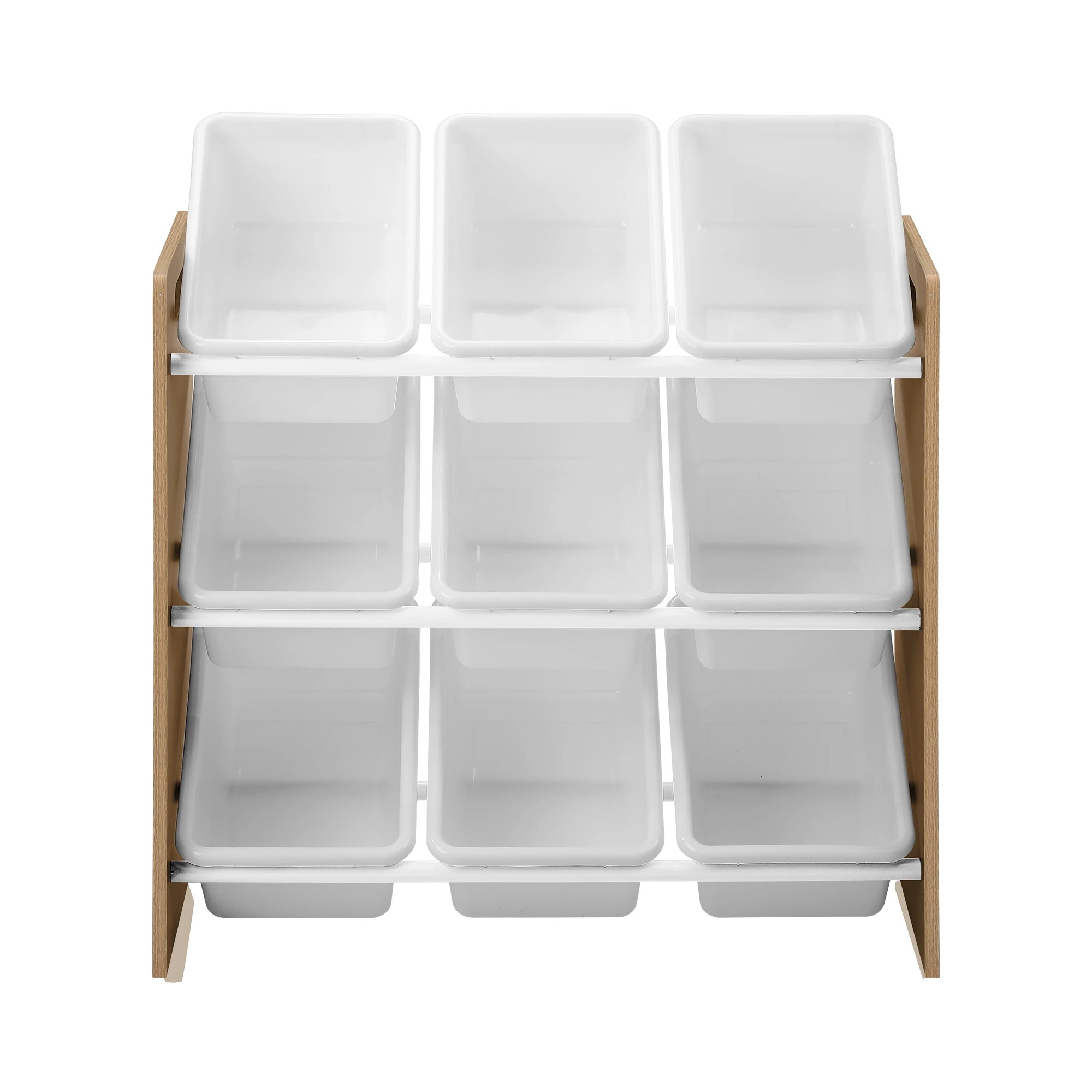 3 Oikiture Kids Toy Box Organiser 9 Bins Display Shelf Storage Rack - Natural, 3 of 6