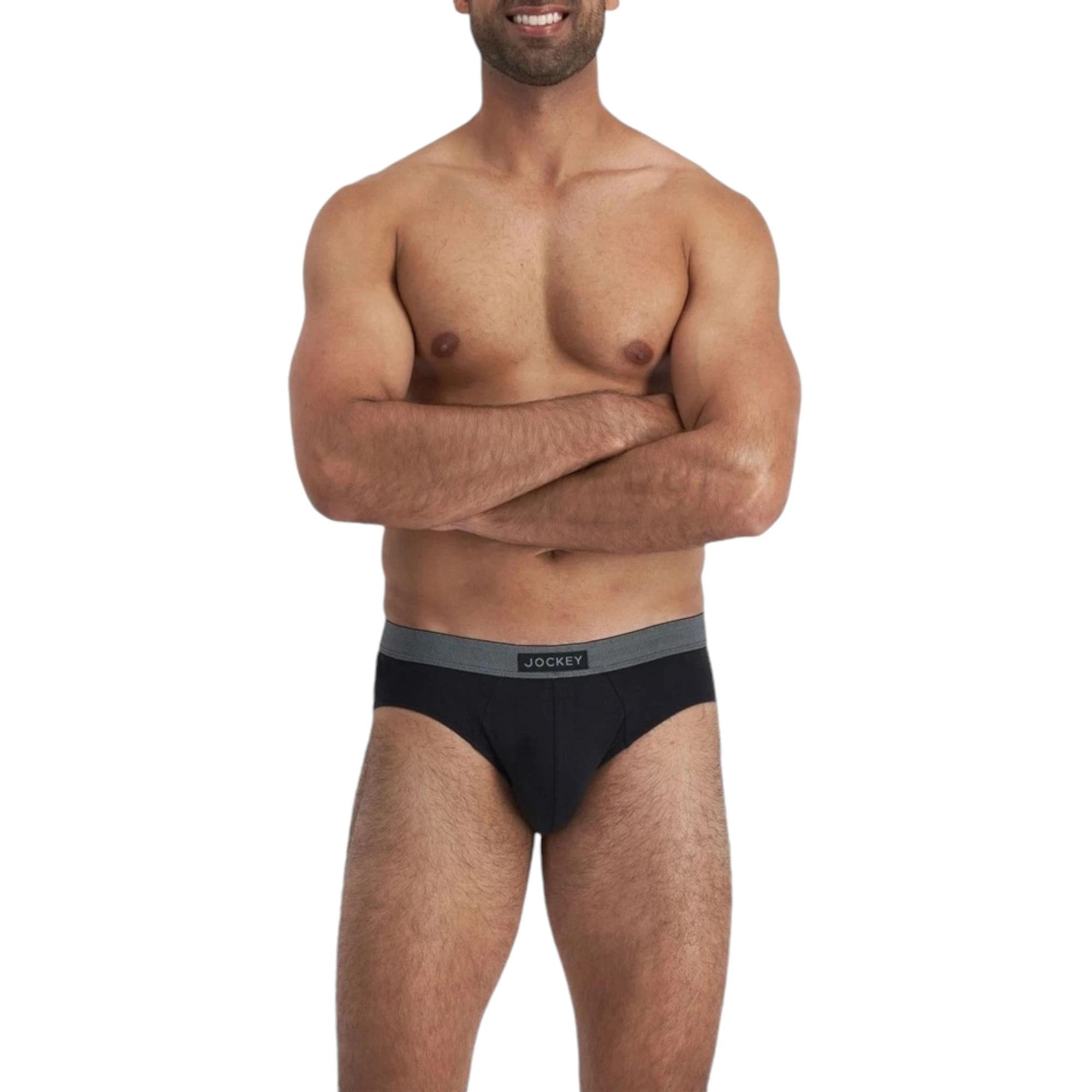3 Jockey 3 Pack Mens Comfort Classics Cotton Briefs Black Underwear BLACK, 3 of 3