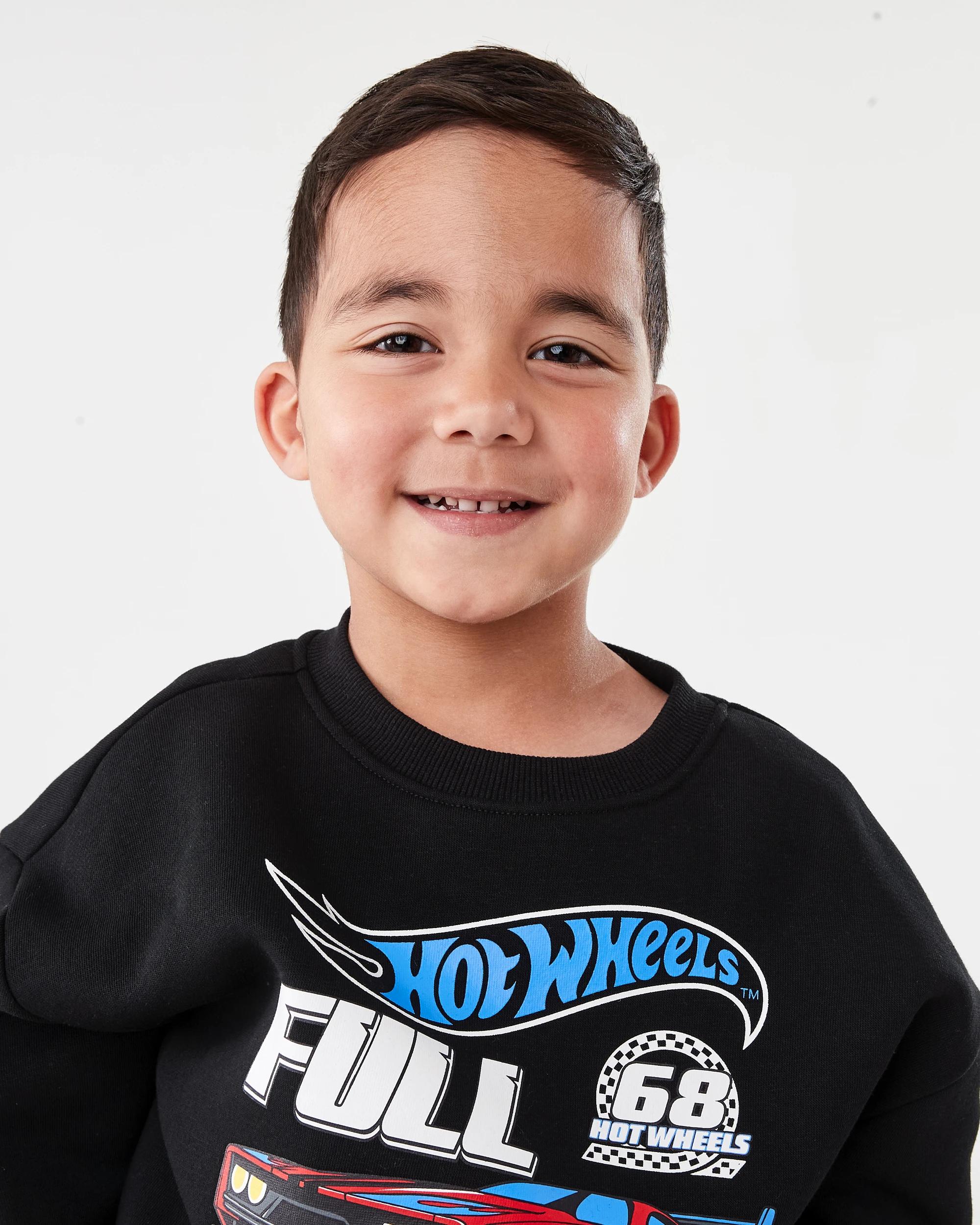 3 Hot Wheels License Oversized Print Crew Neck Sweatshirt Hot Wheels, 3 of 9