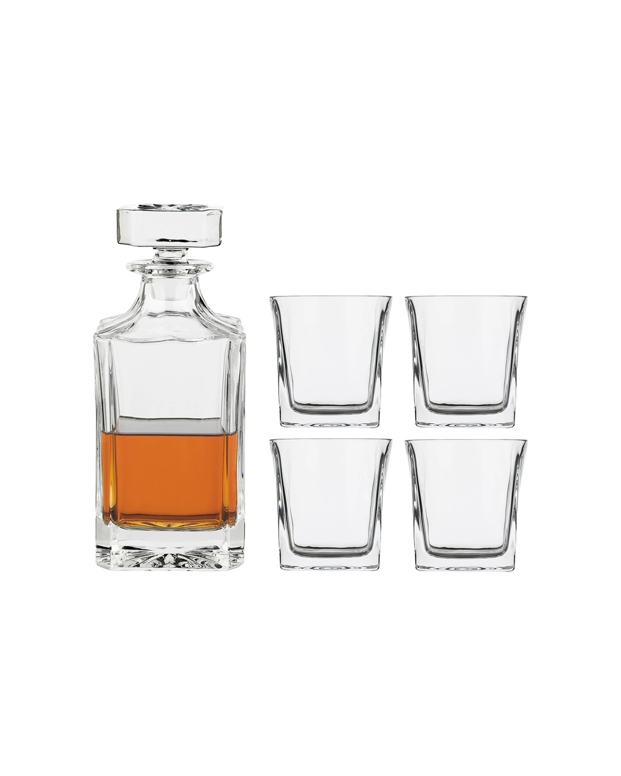 1 Ecology 5pc Louis Glass Whiskey Decanter Glass Set 740ml 250ml - Clear, 1 of 5