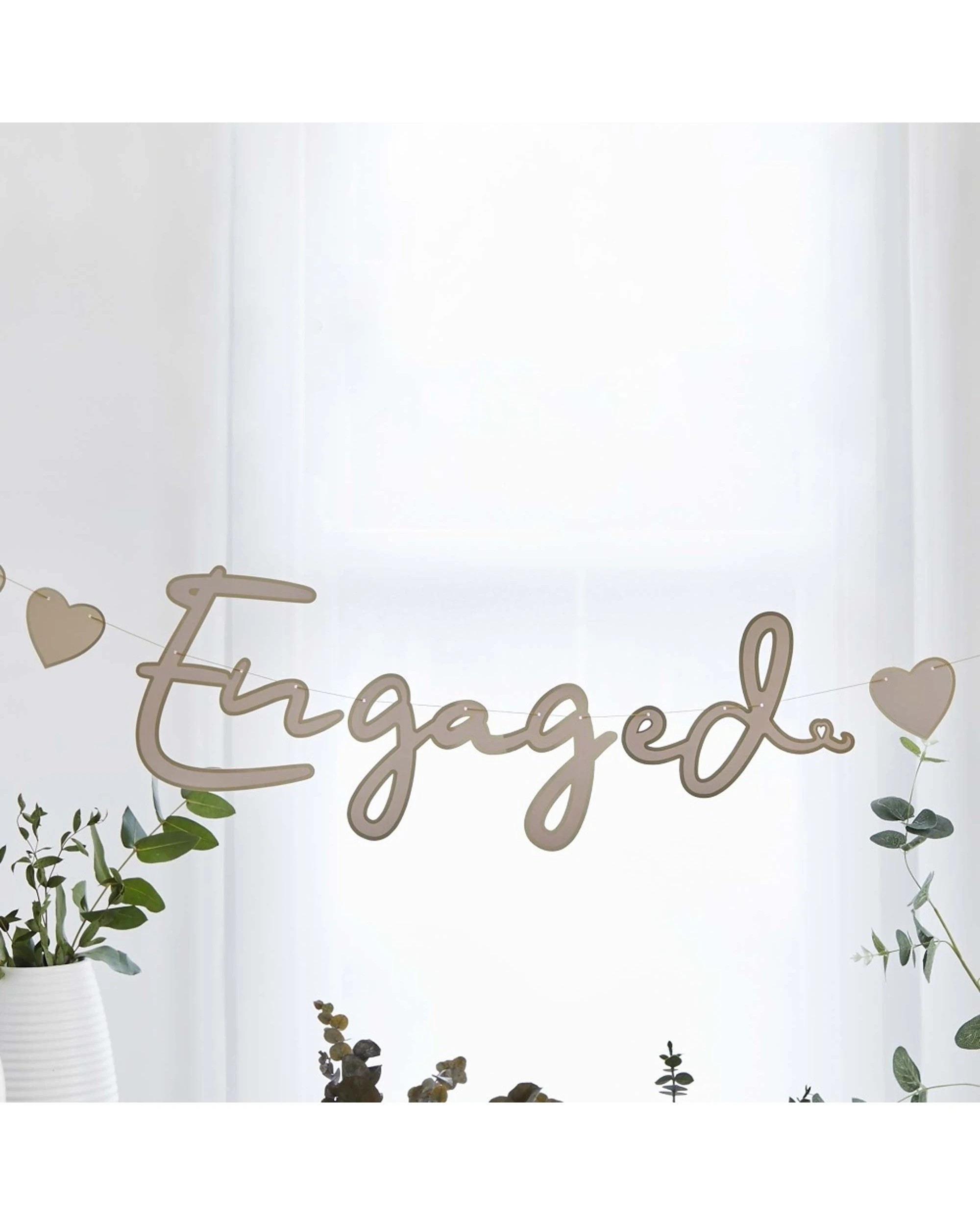 2 Anagram Engagement Engaged Banner Wedding Celebration Decoration - Gold, 2 of 2
