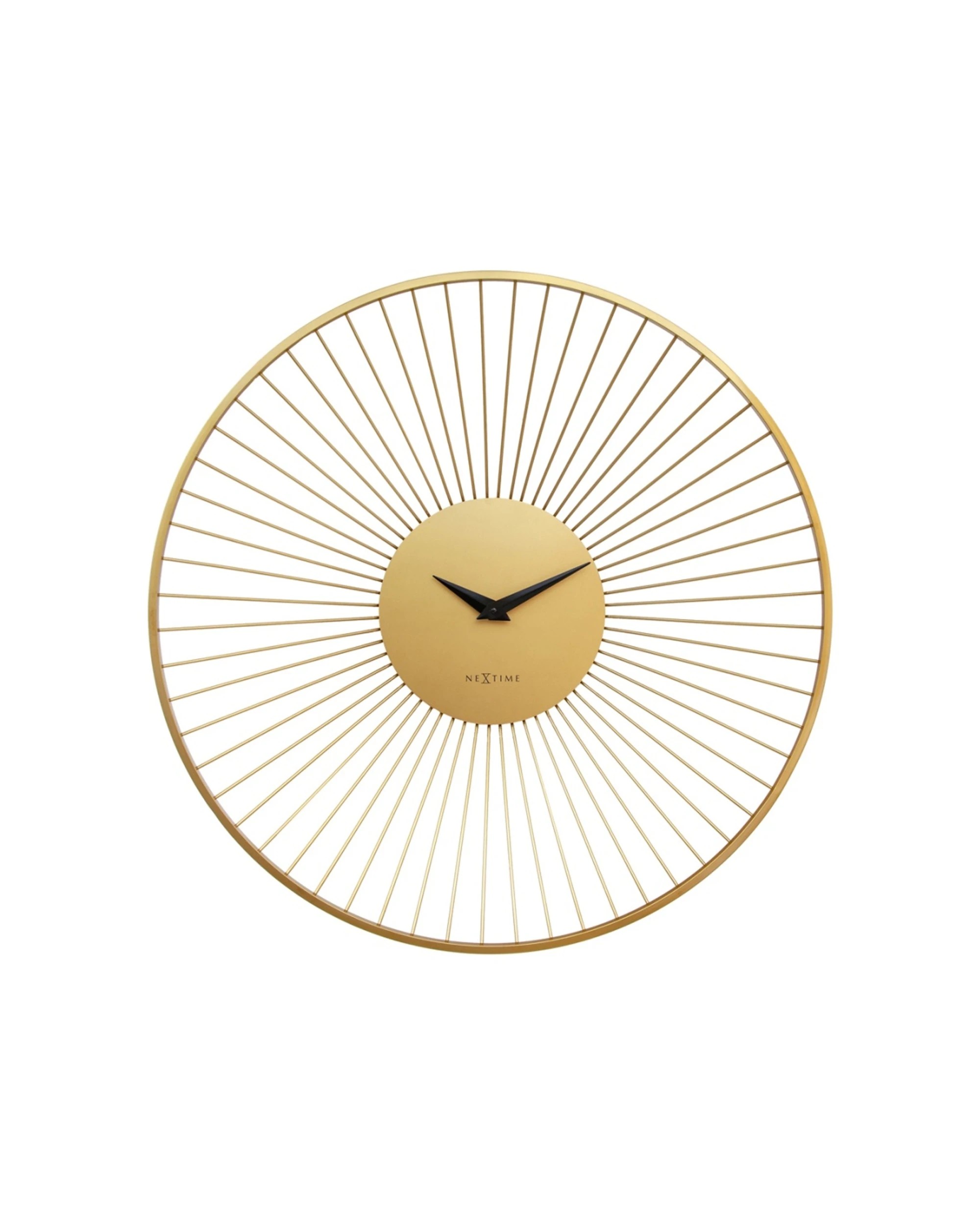 1 NeXtime Vasco Silent Analog Round Wall Clock Geometric Design 80cm - Gold, 1 of 3