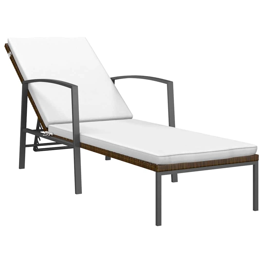 1 vidaXL Sun lounger Adjustable Armrests - Brown, 1 of 7