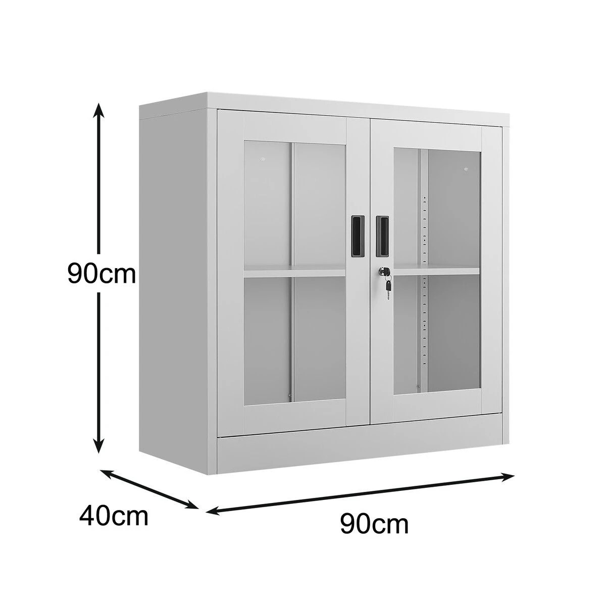 2 AUSWAY Steel Lockable File Cabinet Office Garage Storage Cupboard, 2 of 5