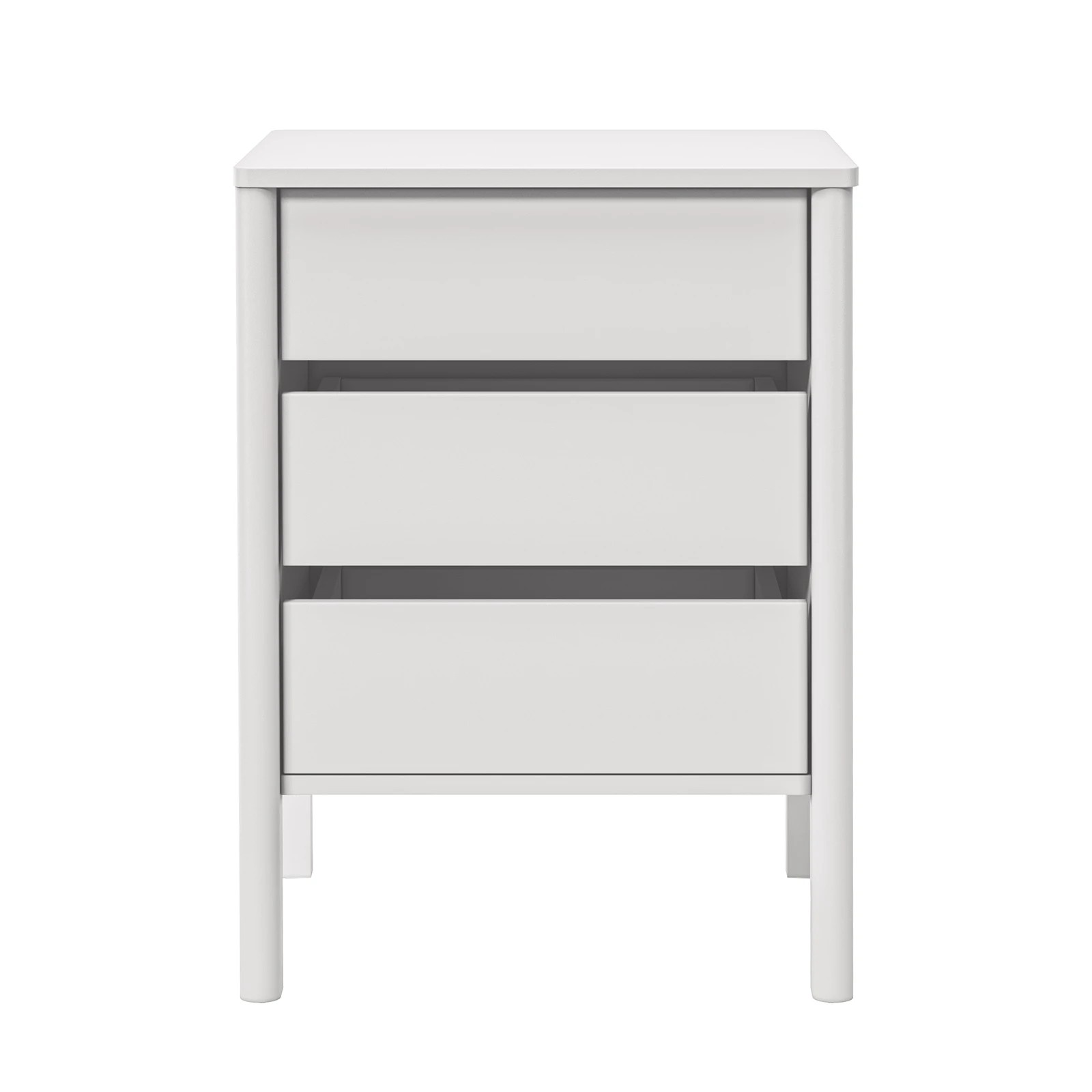 6 Oikiture 2x Bedside Table 3 Drawers Side Table Nightstand Handle-free - White, 6 of 9