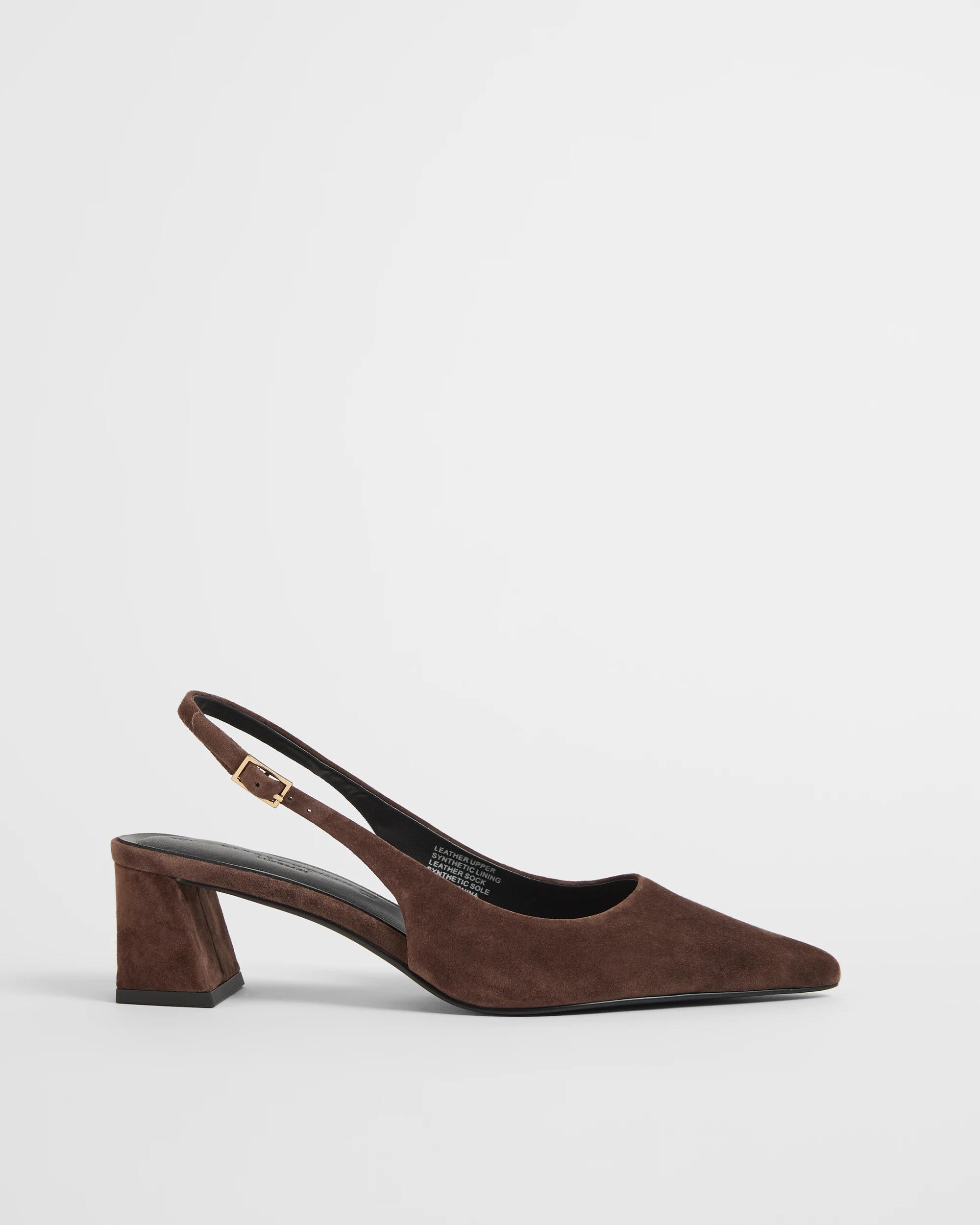 1 Target Woman Genuine Suede Leather Point Block Heels - Daria II CHOCOLATE, 1 of 3