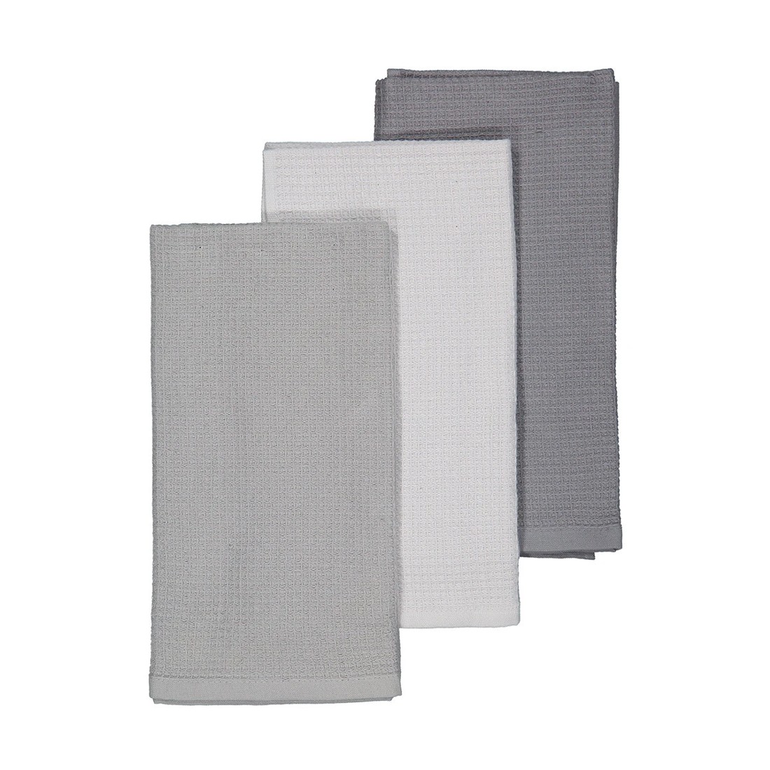 1 3 Pack Grey Waffle Extra Large Tea Towels, 1 of 6