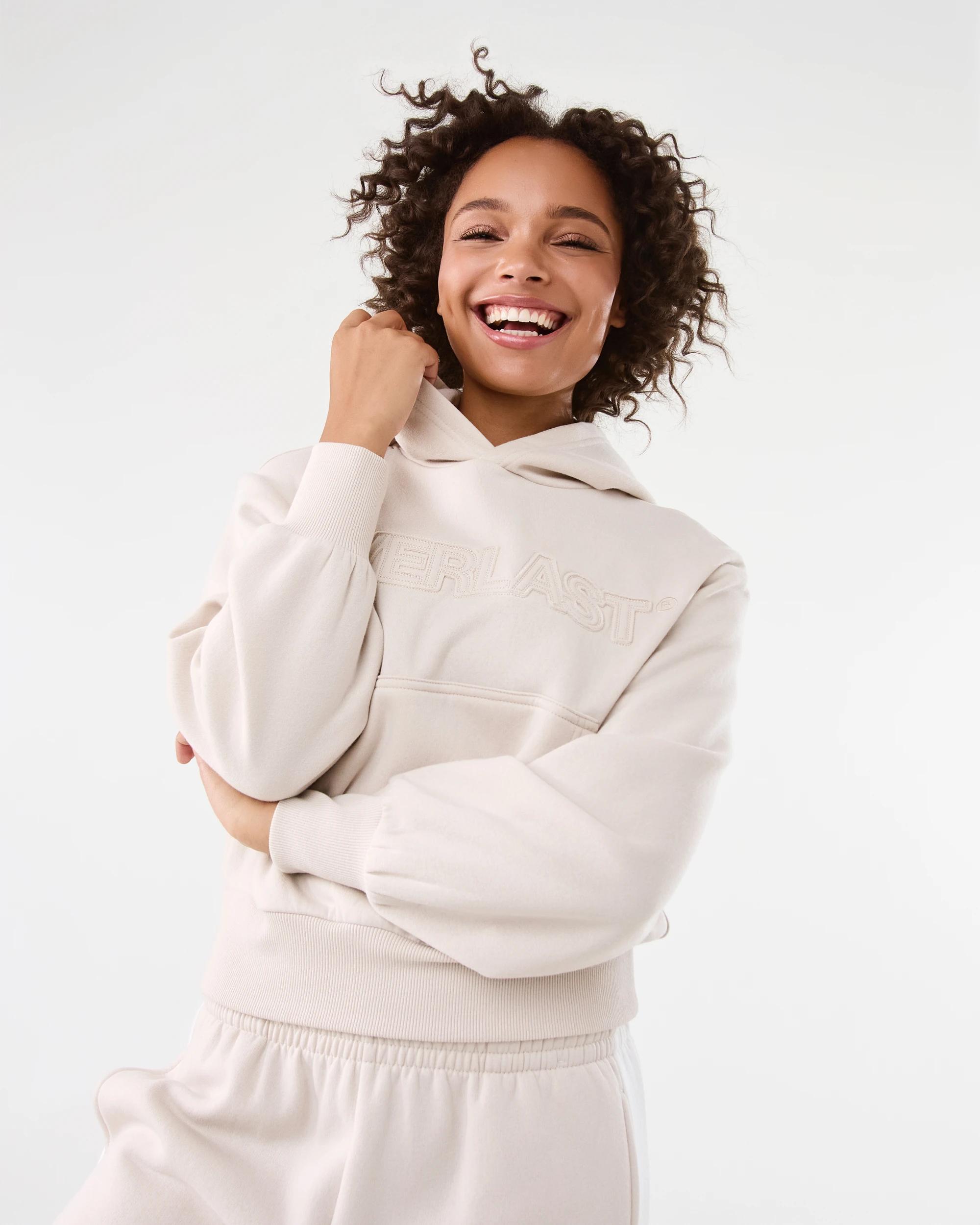 6 Everlast Womens Mid Length Cinched Hoodie Cool Beige, 6 of 7