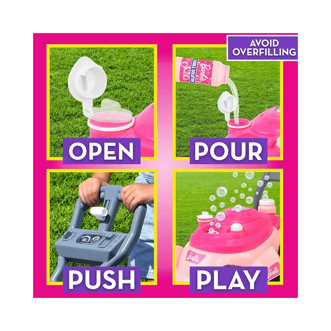 3 TOMY Barbie Bubble N Go Mower and Bubble Solution - Pink, 3 of 6