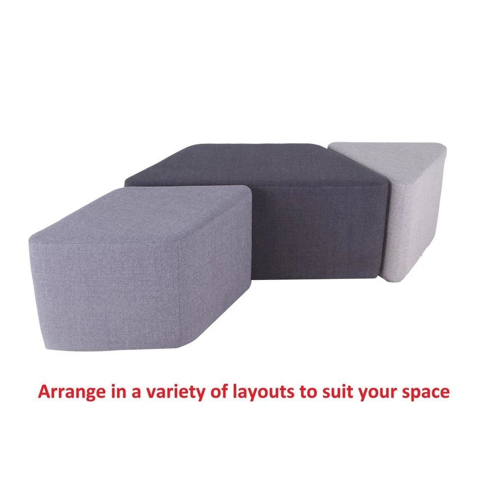 3 Buro York Ottoman 3 Piece Set Visitor Chairs and Stools, 3 of 7