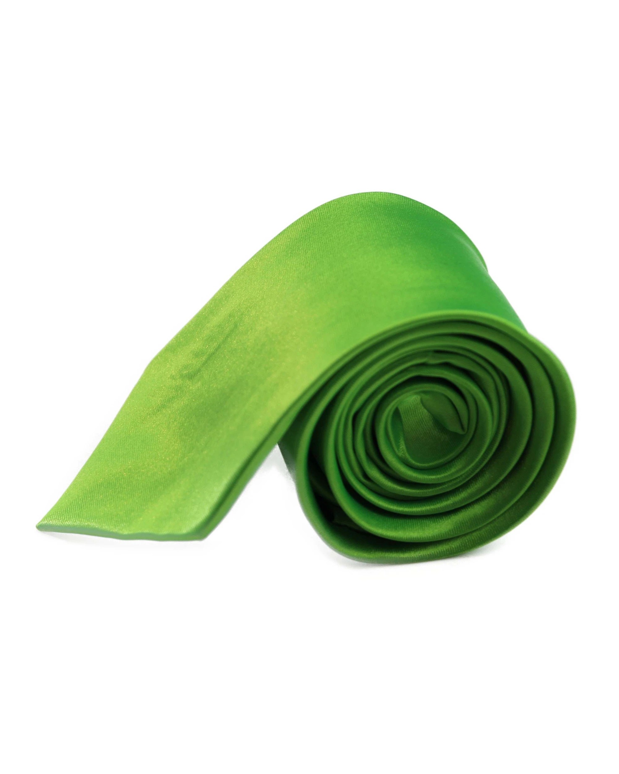 2 Zasel Mens Fluro Green 8cm Plain Neck Tie - Green, 2 of 3