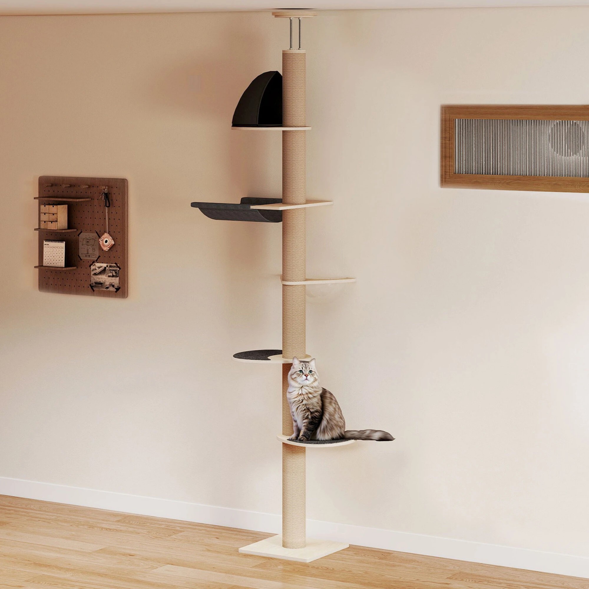 7 Pawz Cat Tree Large Scratching Post Adjustable Height, 7 of 9