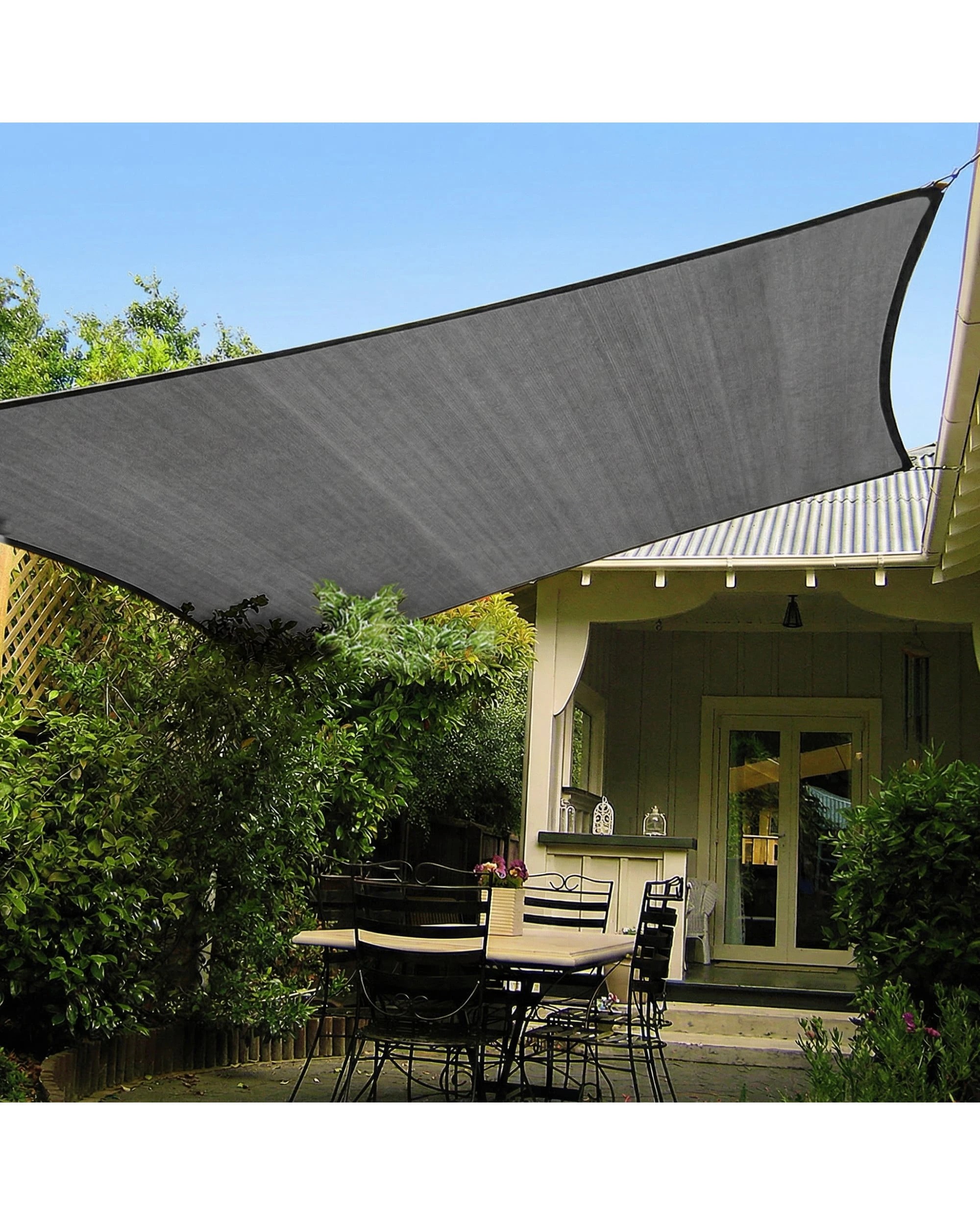 2 Wallaroo 3m x 2.5m Rectangular Shade Sail - Grey, 2 of 6