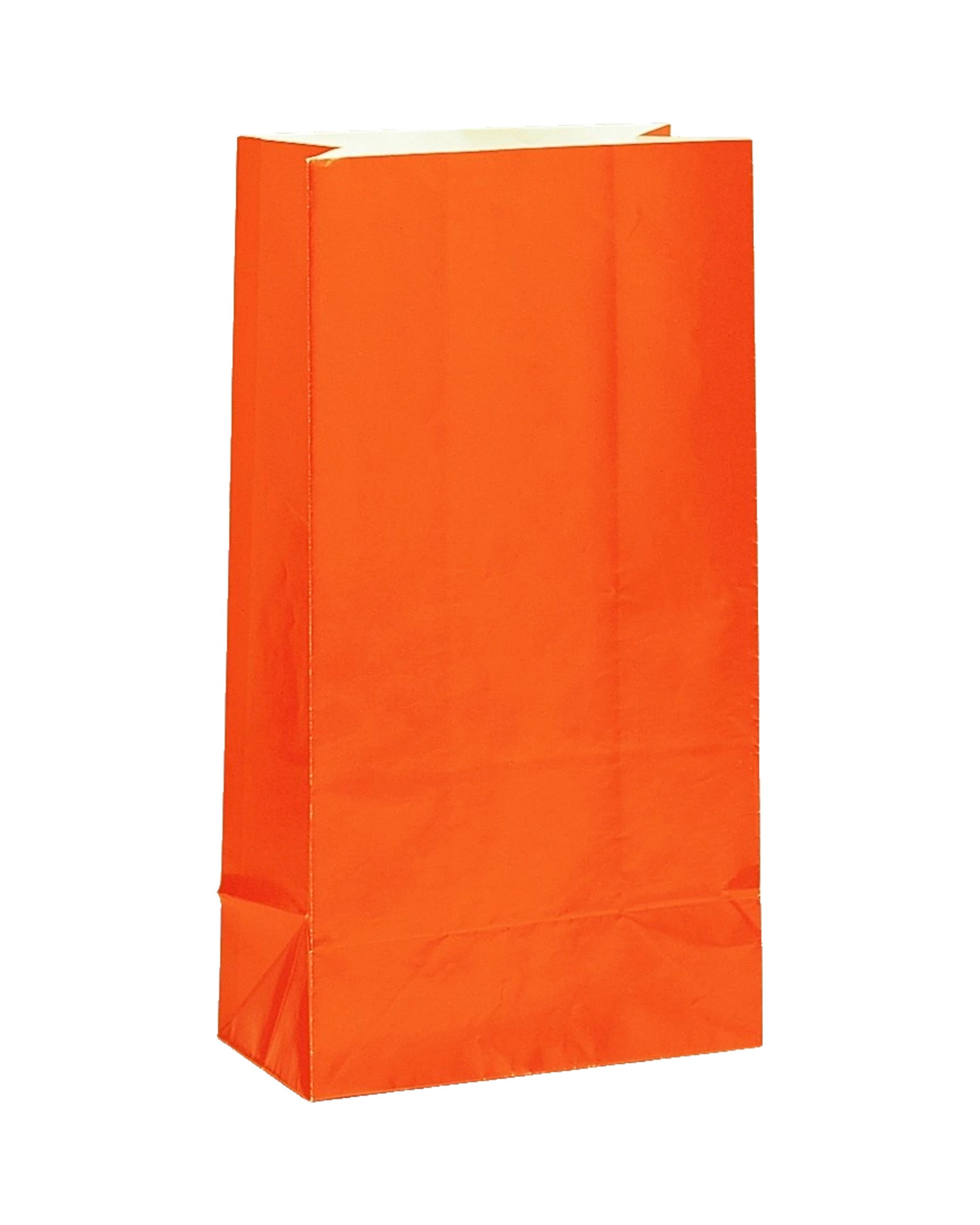 1 Unique Paper Party Bags Pack of 12 - Orange, 1 of 1