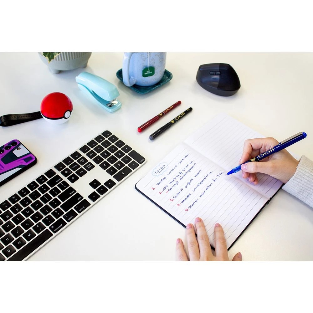 5 PILOT V Rollerball Pen 0.5mm Blue 3 Pack, 5 of 6