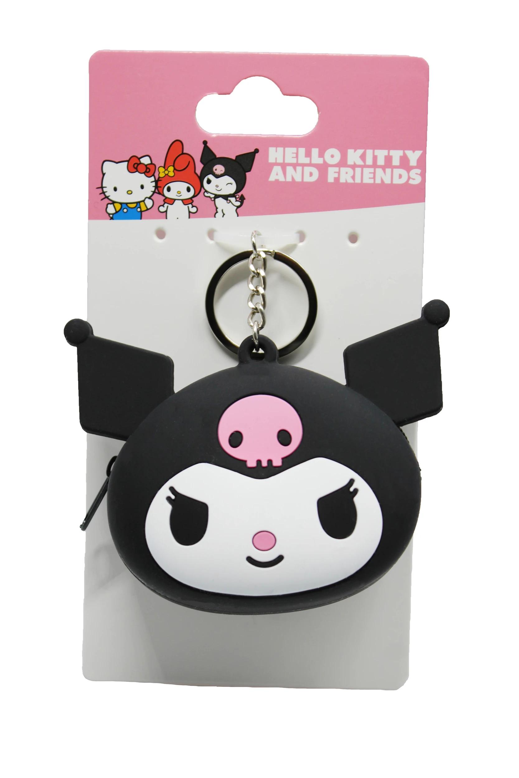 1 Hello Kitty and Friends License Kuromi Silicone Coin Purse Keyring - Black Kuromi, 1 of 4
