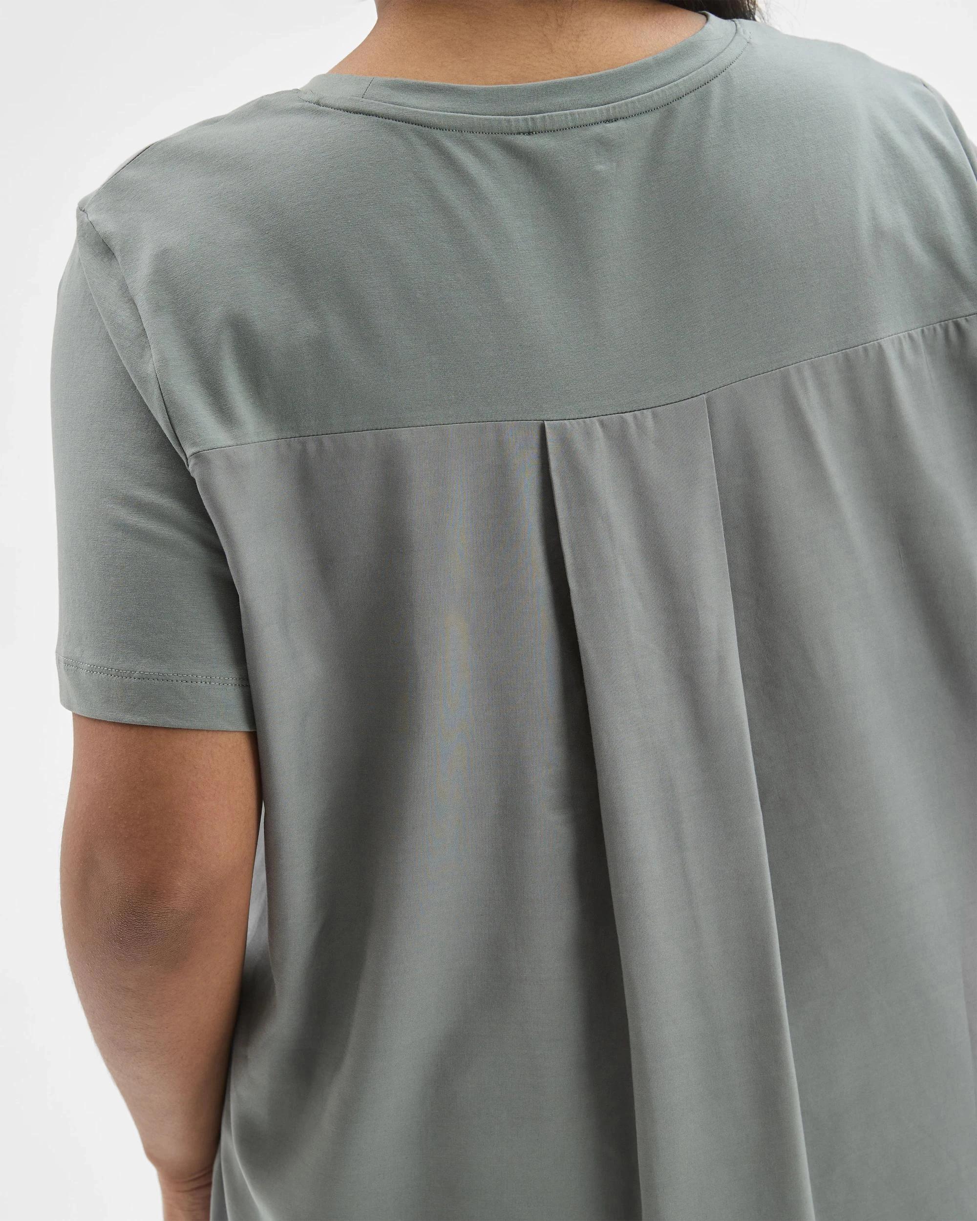 5 Target Curve Plus Size Australian Cotton Blend Knit/Woven Top DUSTY KHAKI, 5 of 5