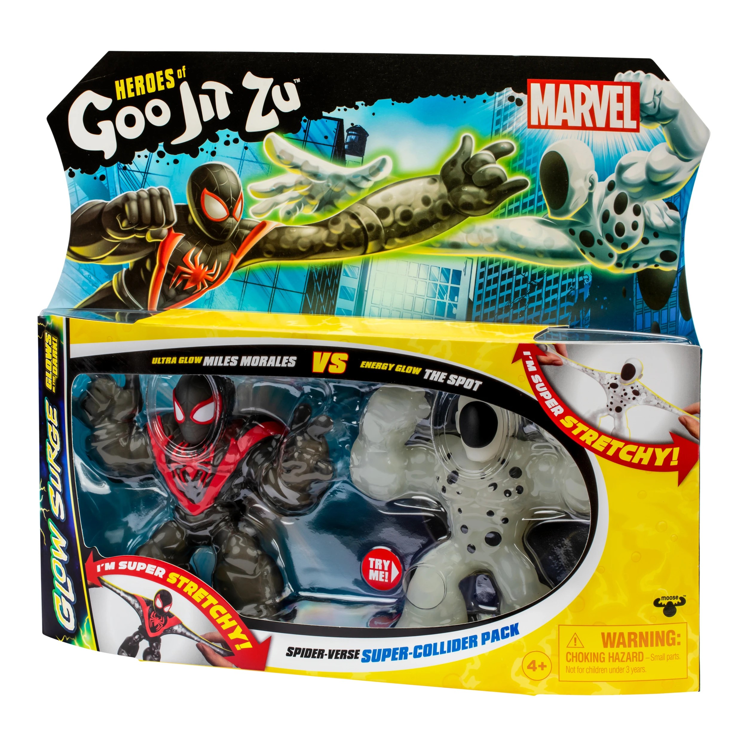 4 Heroes of Goo Jit Zu Hogjz Marvel Glow Surge Versus Pack - Multi, 4 of 9