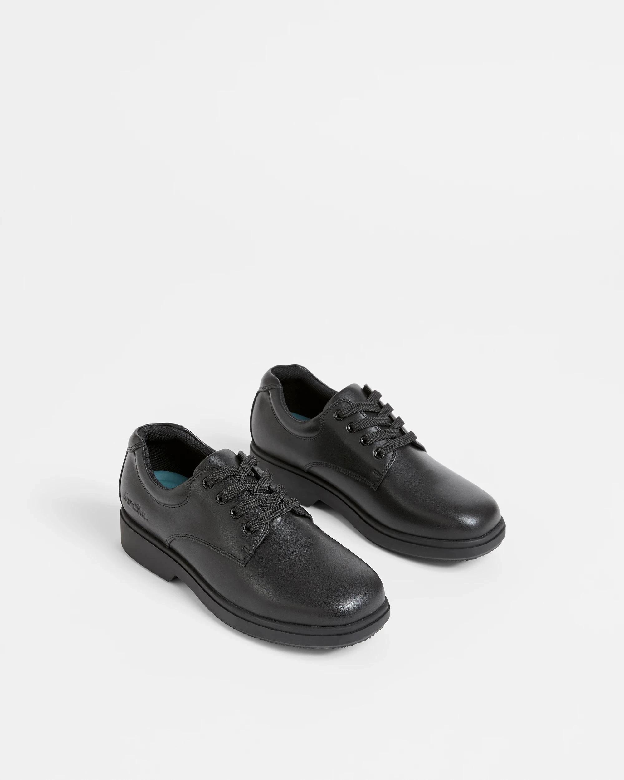 6 GroShu by Grosby Gro-Shu Senior Leather Lace Up School Shoes BLACK, 6 of 6