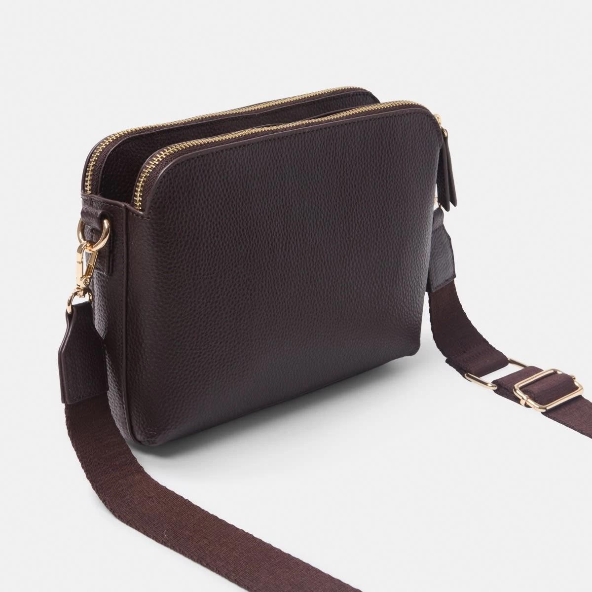 3 Double Pocket Crossbody Bag CHOCOLATE PLUM, 3 of 5