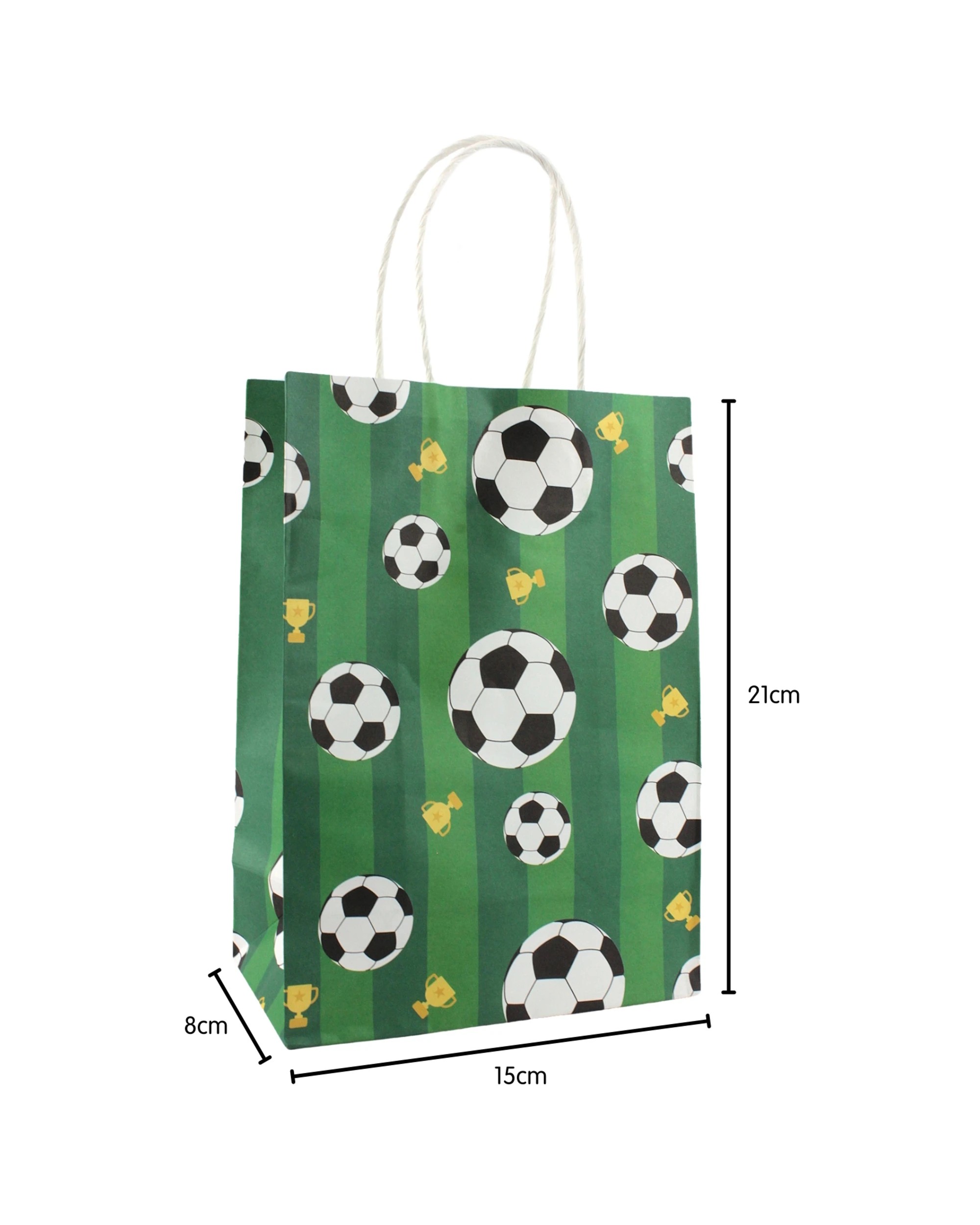 2 Partyrama Soccer Ball Paper Gift Bags Pack of 4 - Green, 2 of 3