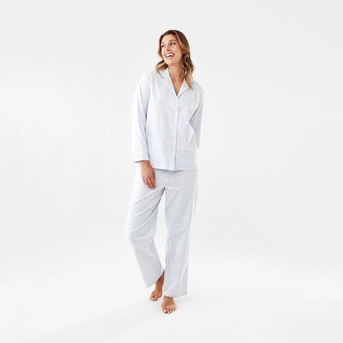 1 Flannel Pyjama Set Check Blue, 1 of 7