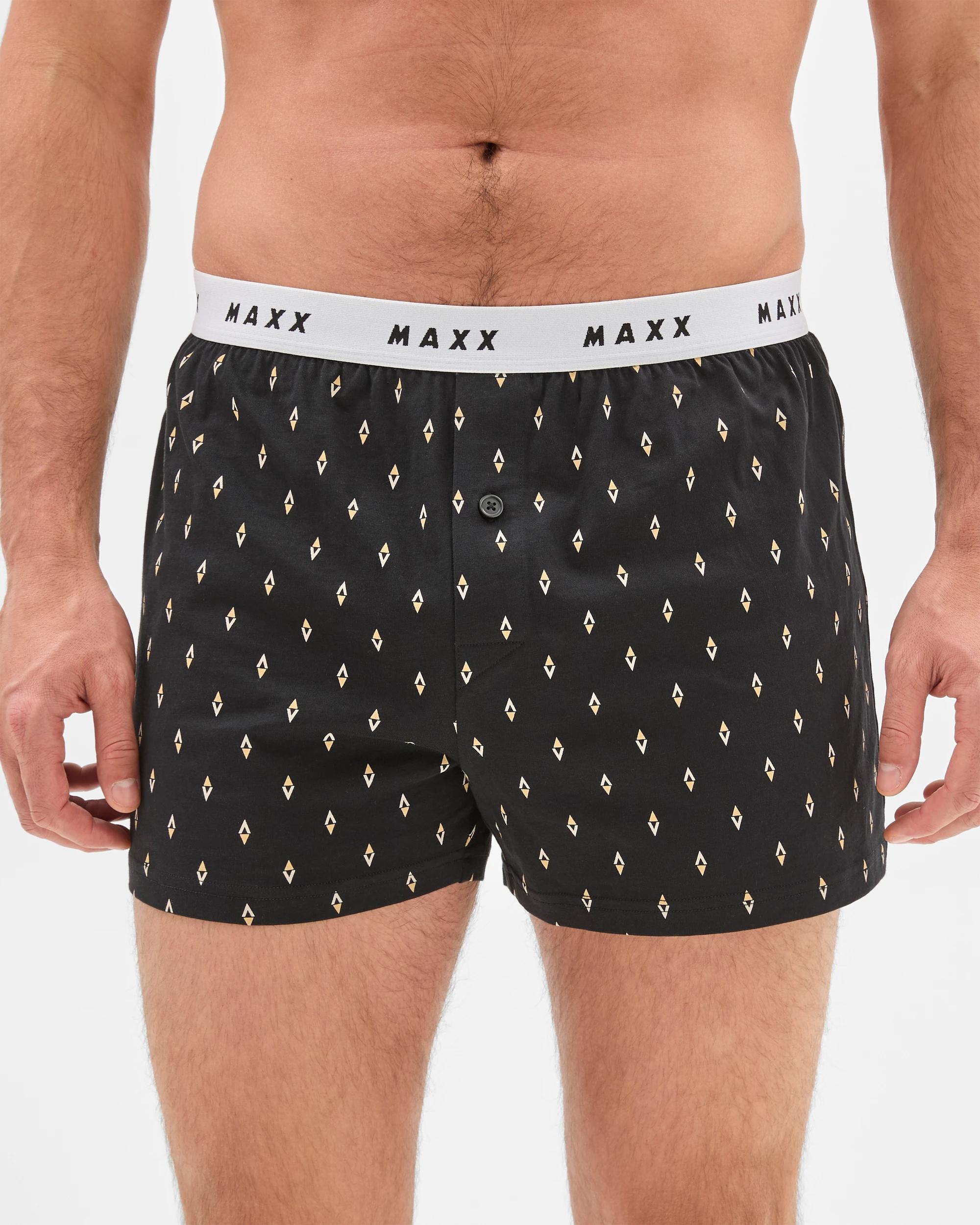 4 Mens Knit Boxers 3 Pack - Maxx MULTI BLACK GEO/STRIPE/SILVER MARLE, 4 of 4