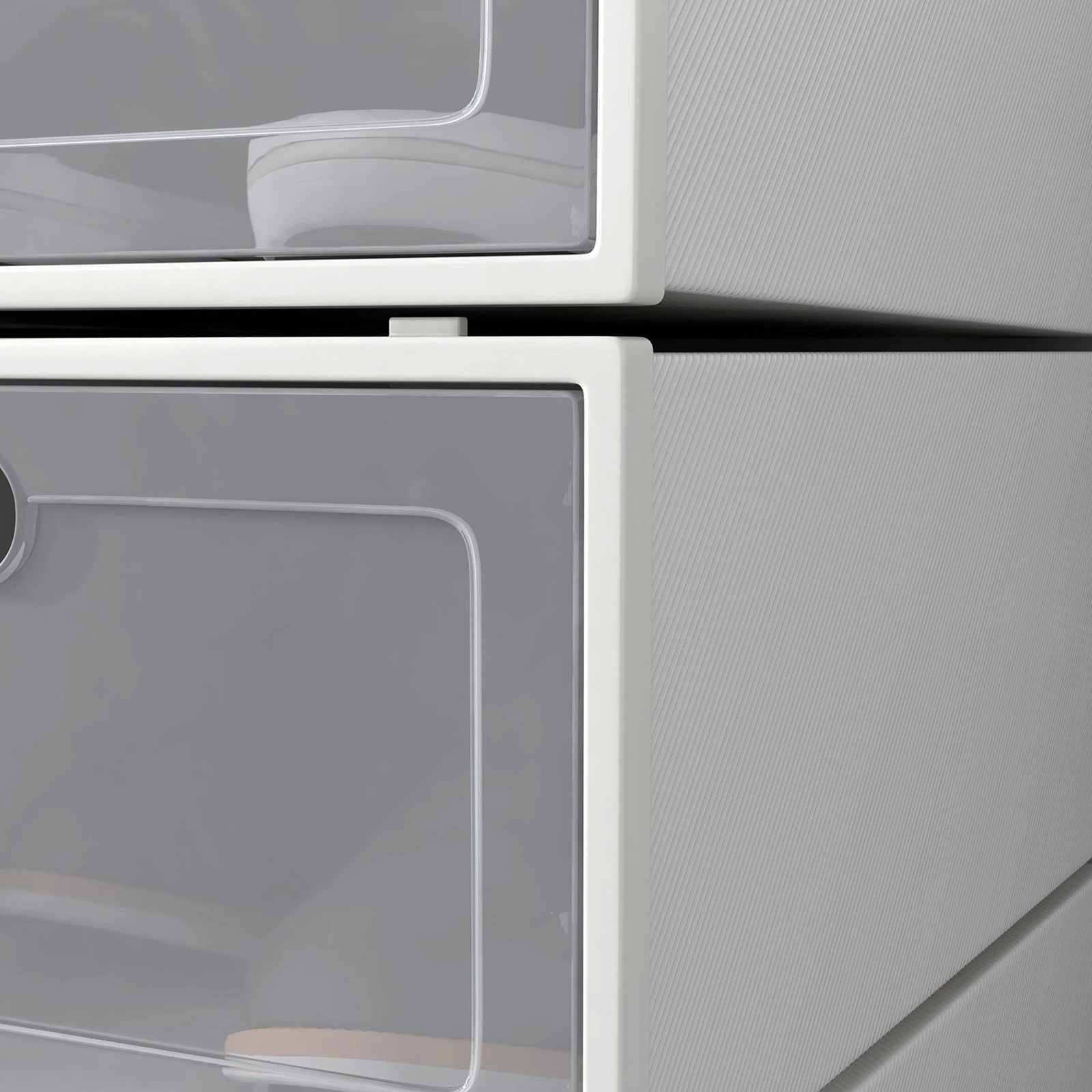 6 Casa Decor 12-Piece Stackable Transparent Shoe Organiser Set - White, 6 of 9