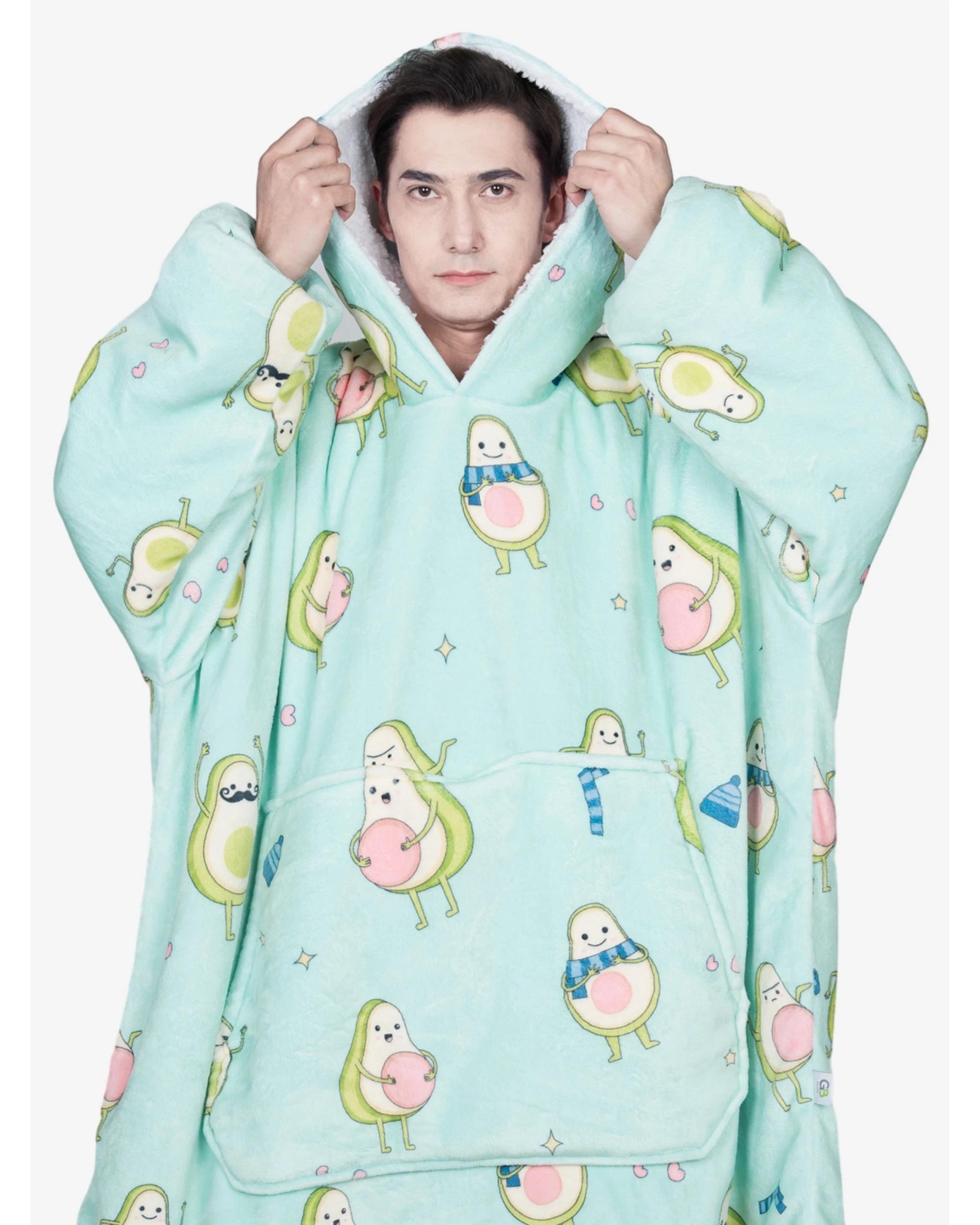 5 Advwin Winter Wearable Blanket Hoodie Adult Pink Point AVOCADO FAMILY, 5 of 5