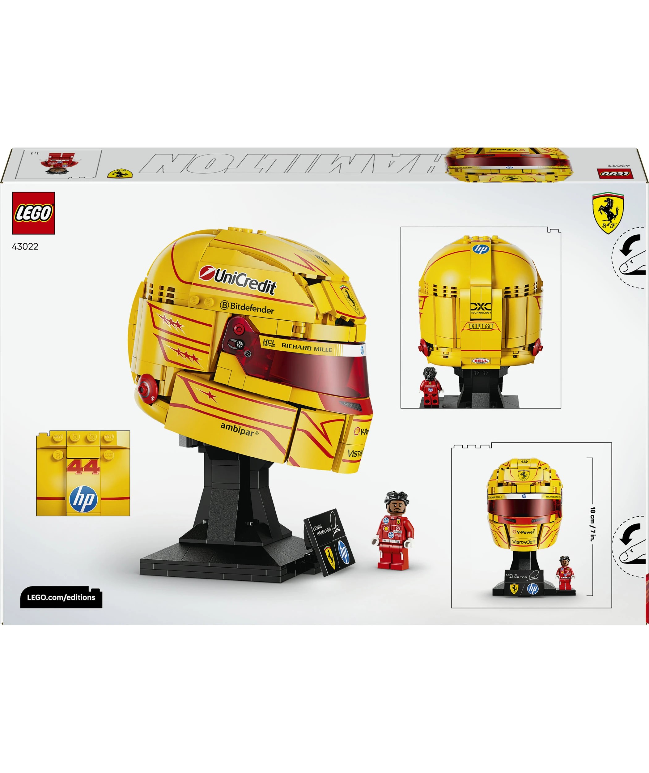 10 LEGO Editions Formula 1 Scuderia Ferrari HP Lewis Hamilton Helmet 43022, 10 of 10