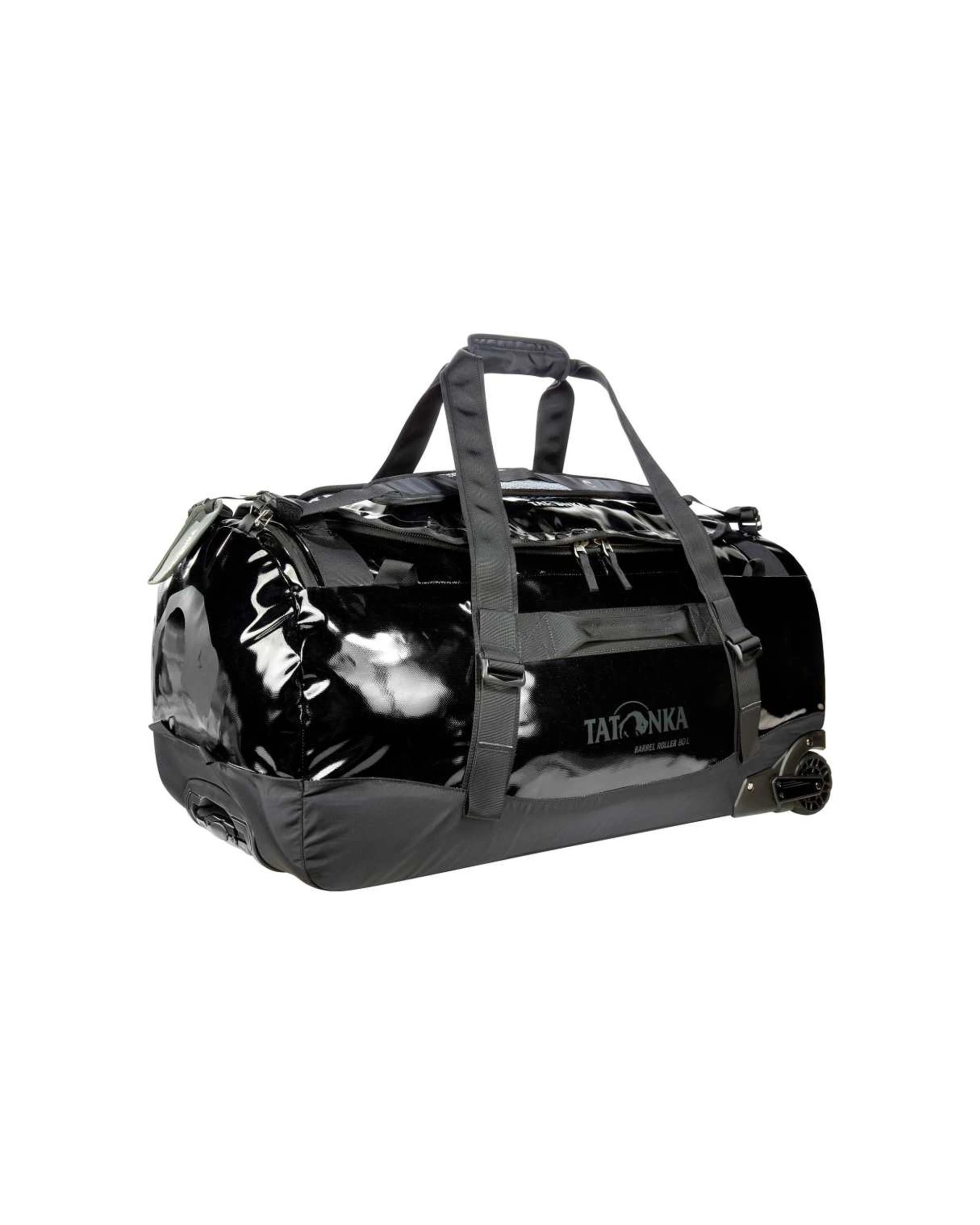 1 Tatonka Barrel Roller Wheeled Duffle 80L TPU-Coated Nylon Telescopic Handle - Black, 1 of 3