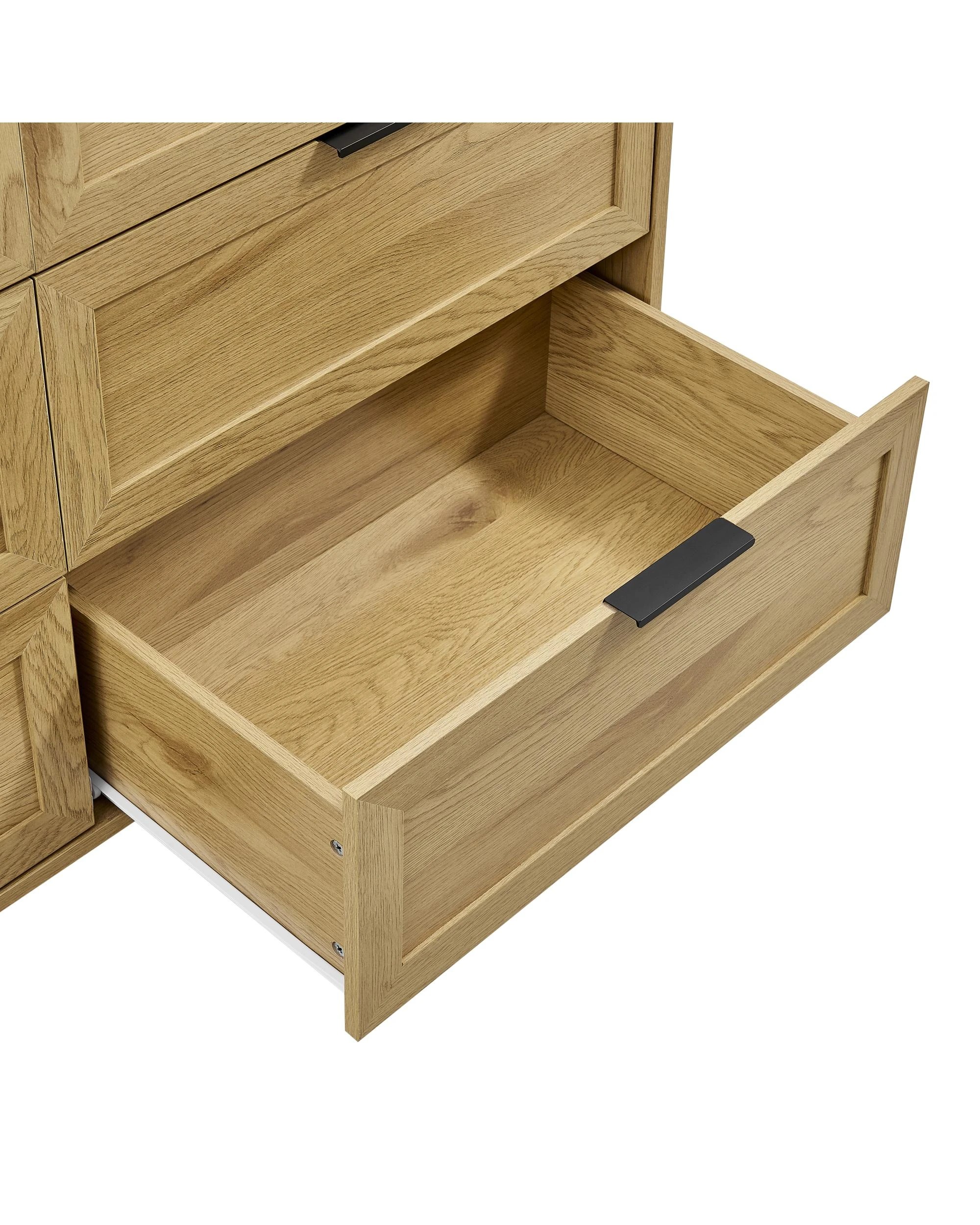7 Kodu Tallboy Dresser Chest 6 Drawers Oak Look - Natural, 7 of 10