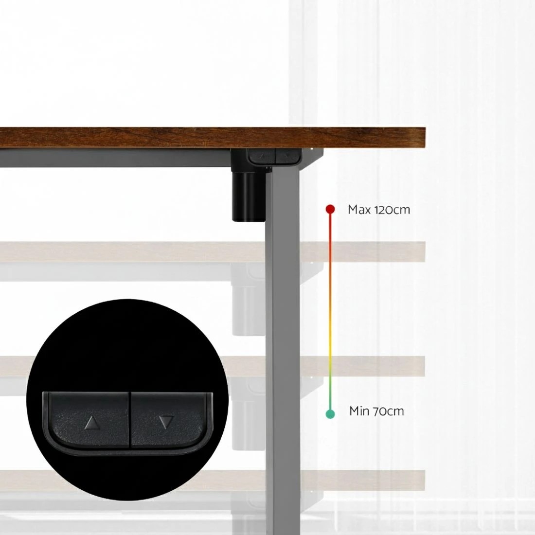 4 Artiss Standing Desk Motorised 140CM Rustic - Multi, 4 of 5