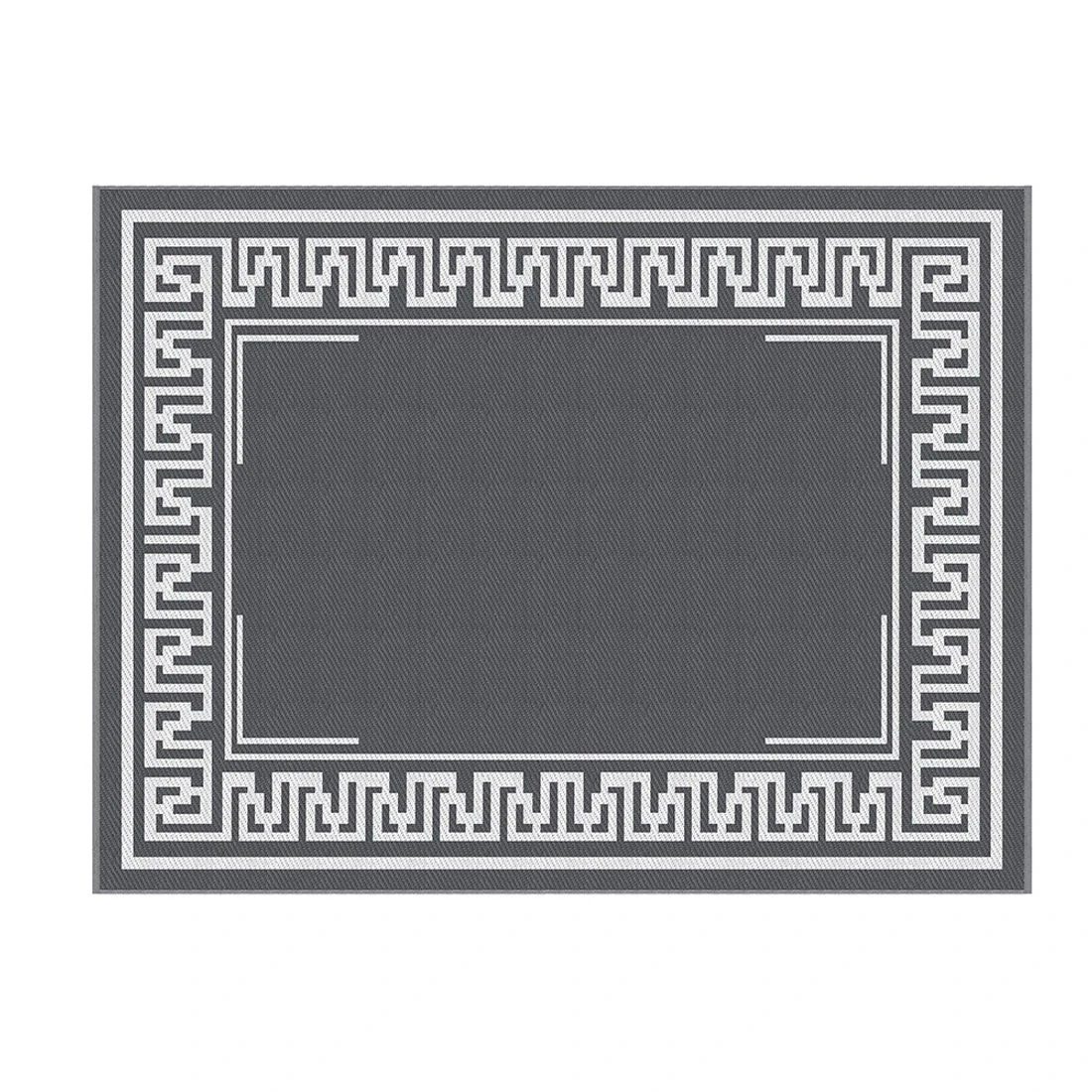 3 Gardeon Outdoor Rugs 274x366cm Large Carpet Reversible Area Mat PP Dual-Sided Patio Rug Greek Key - Grey, 3 of 8