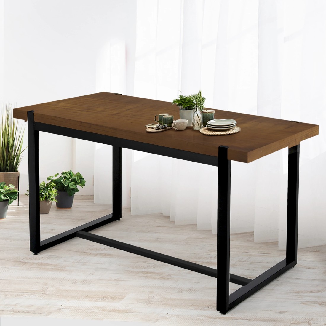 7 Levede Industrial Wooden Dining Table, 7 of 7