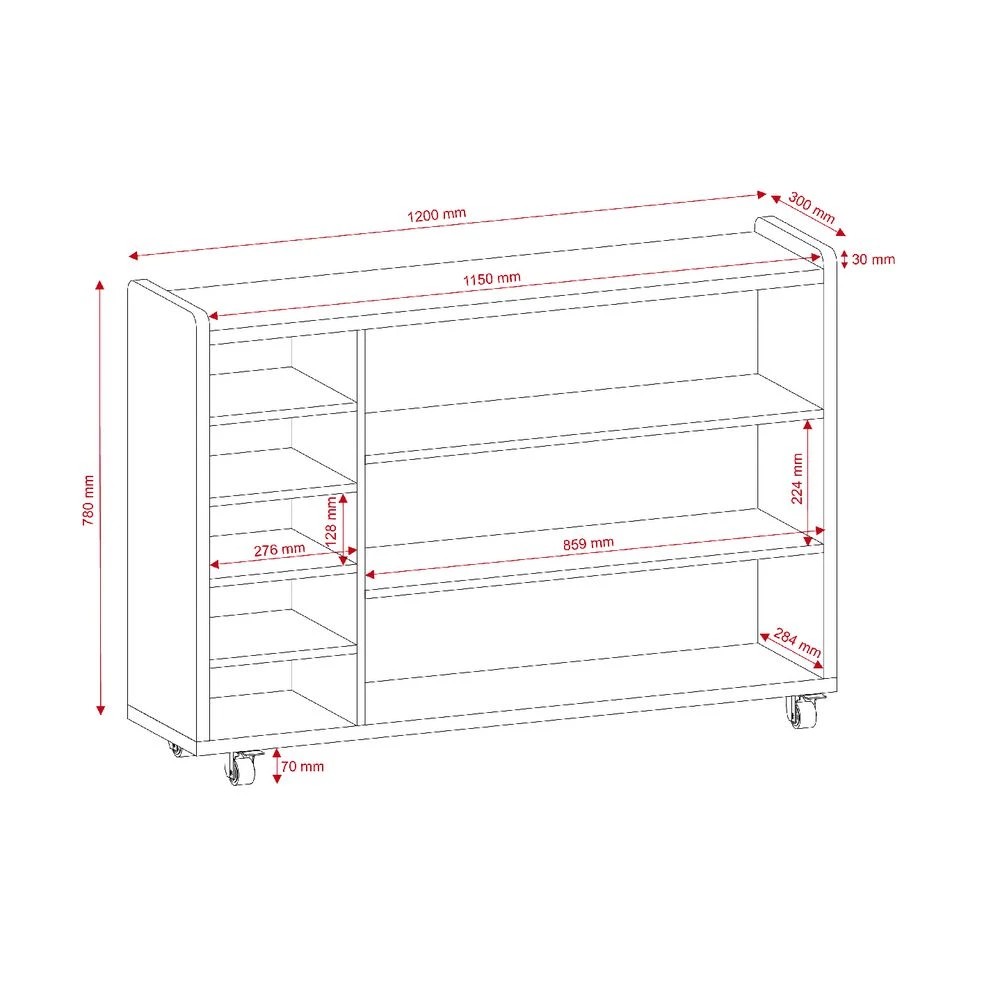 4 Young Kids Educational 8 Shelf Mobile Storage Unit White Kids Storage & Furniture, 4 of 4