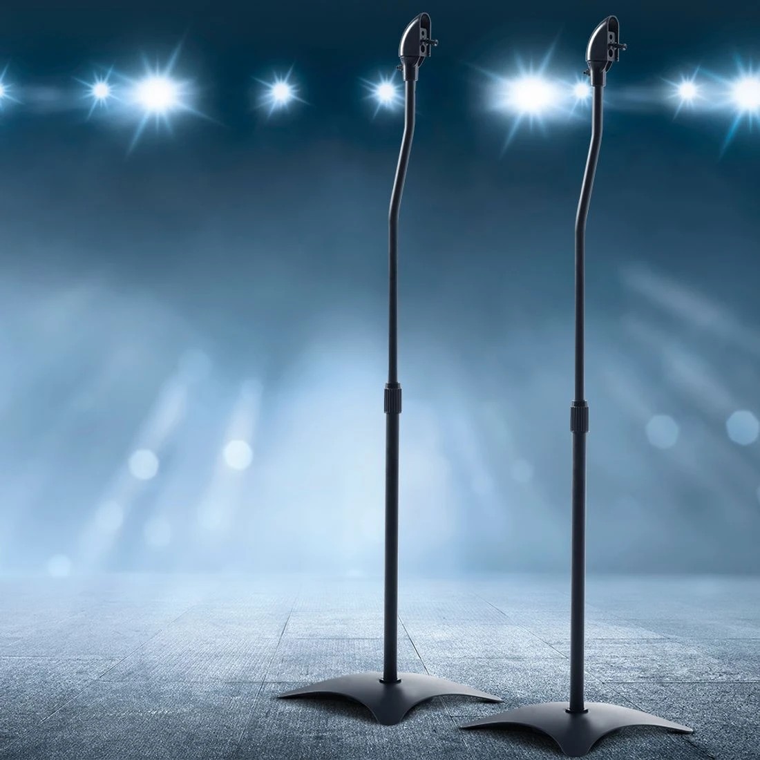 7 Alpha Speaker Stand 75-112cm Adjustable Height Surround Sound Studio Home 2pcs - Black, 7 of 7
