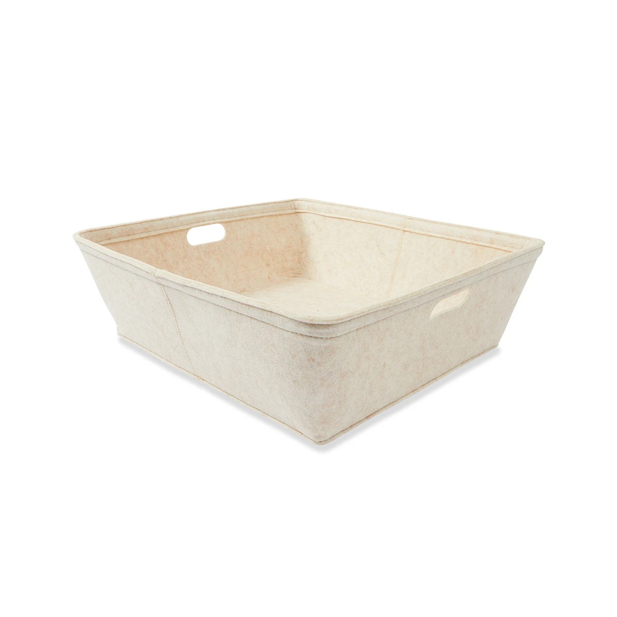 2 Felt Flat Tub - Beige, 2 of 8