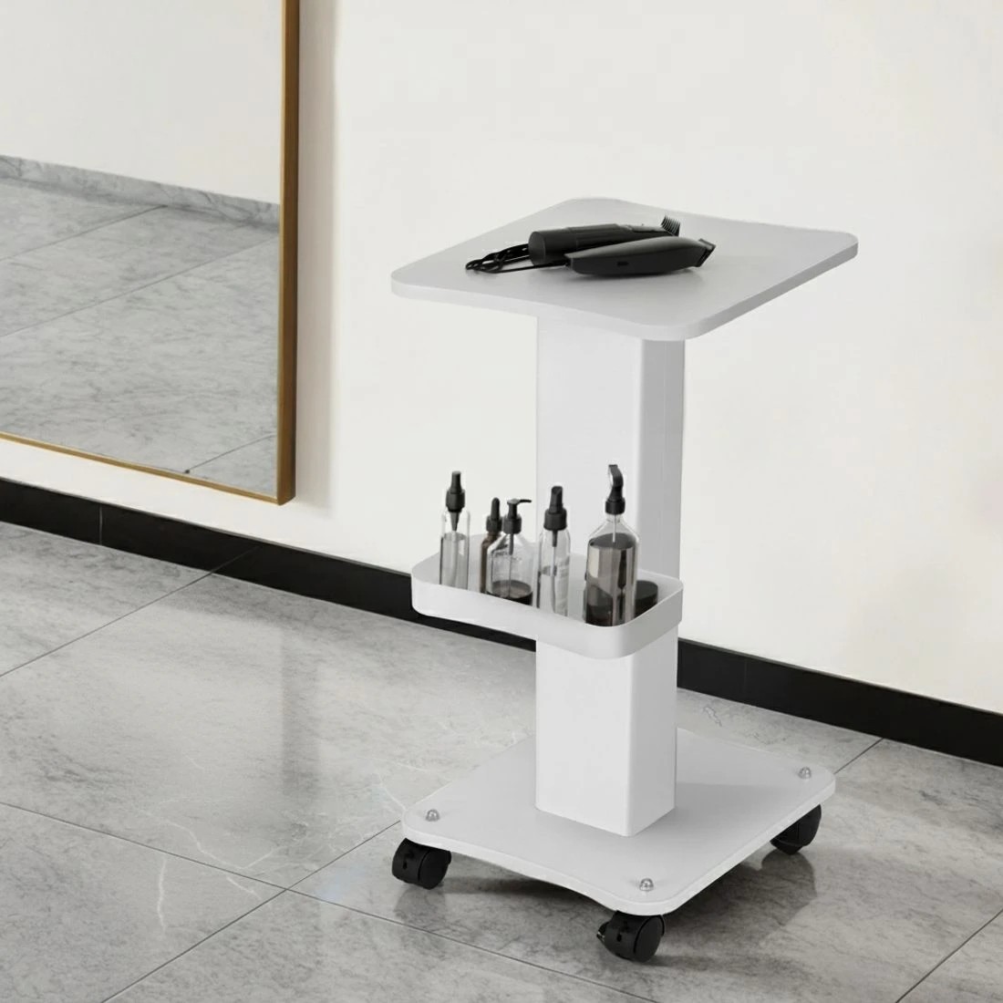 4 Embellir Salon Trolley Cart Spa Beauty Rolling Tray Hairdressing Storage Stand - White, 4 of 5