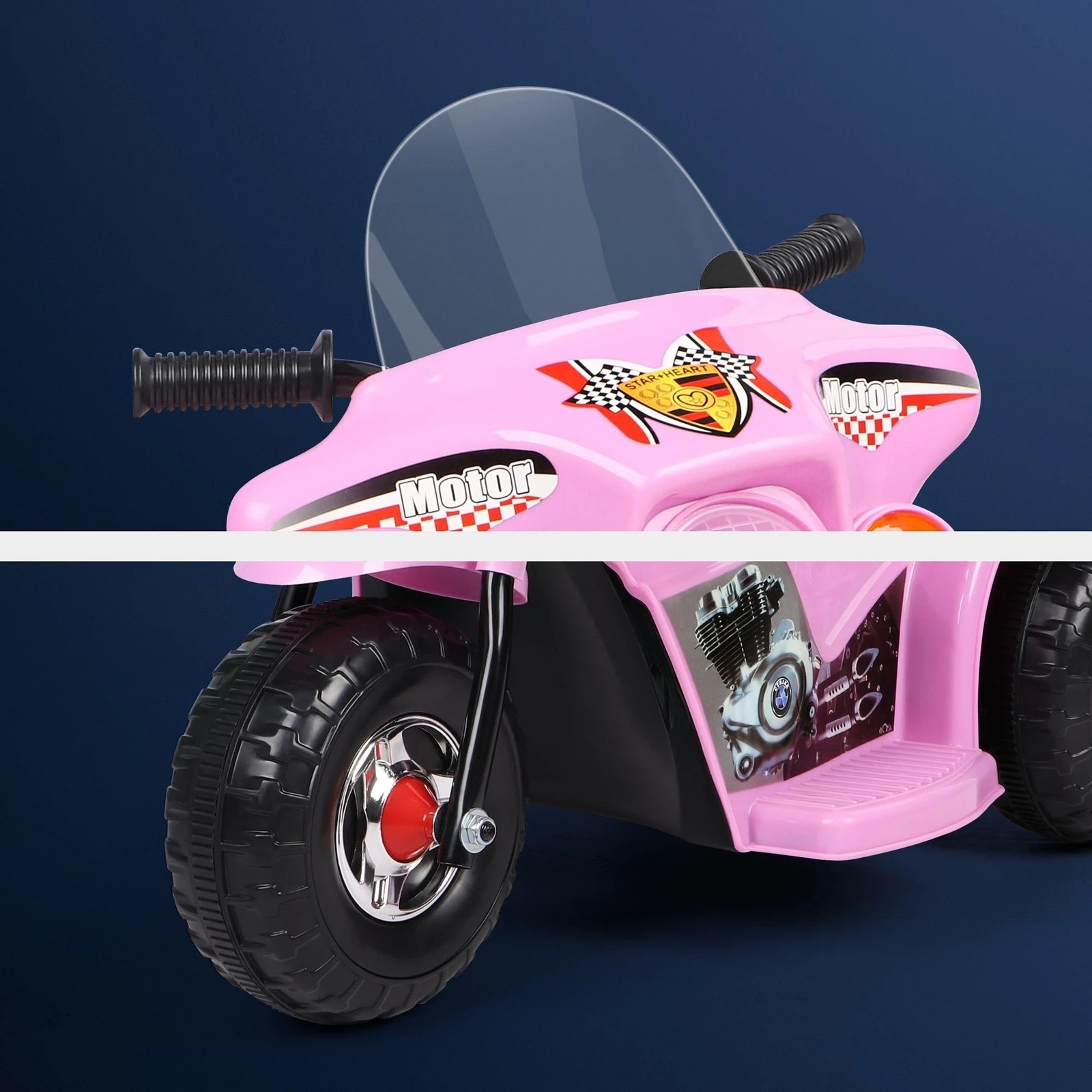 6 Alfordson Kids Ride On Car Police Motorcycle 6V Electric Toy 25W Motor MP3 - Pink, 6 of 9