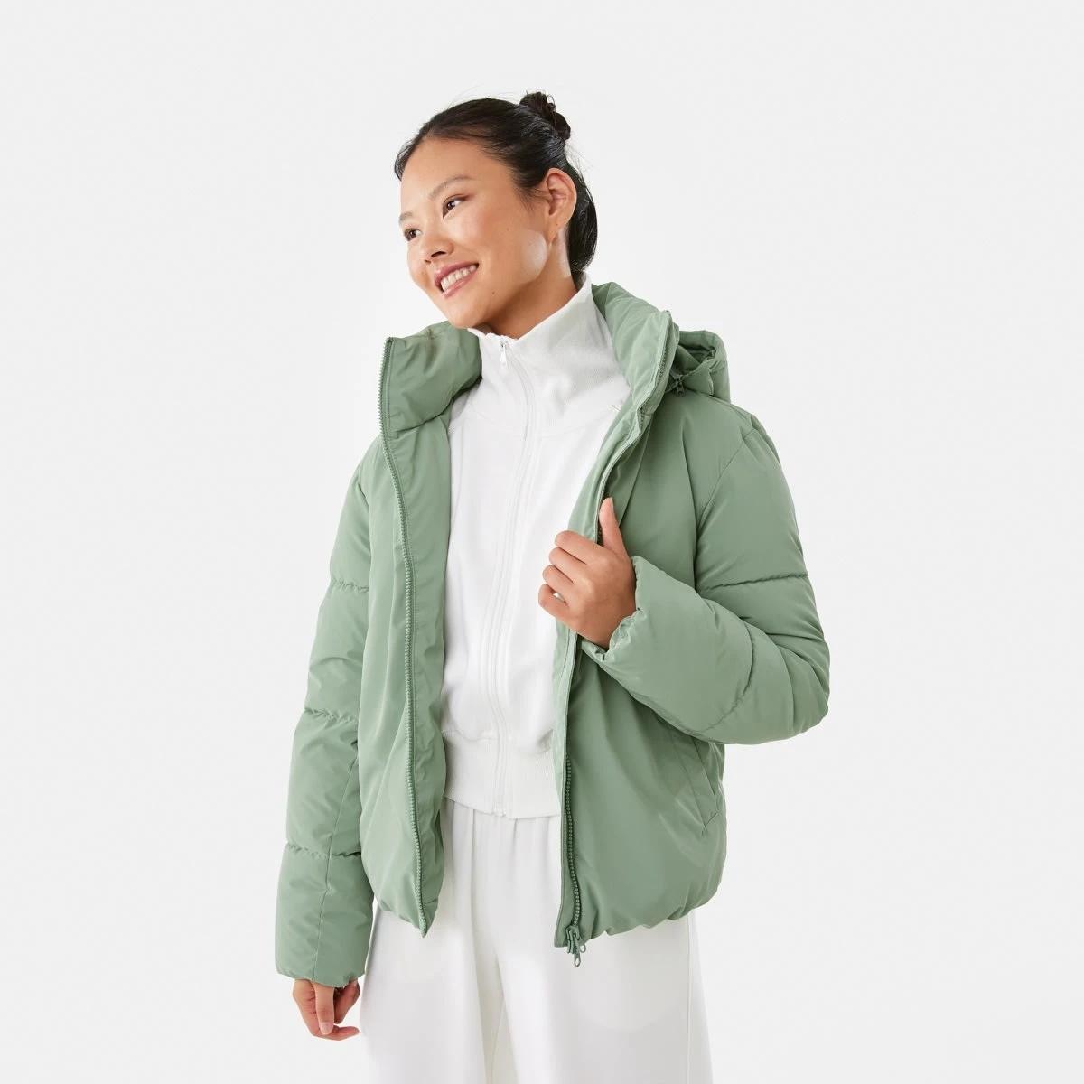 1 Active Womens Mid Length Puffer Jacket Sumer Sage, 1 of 8