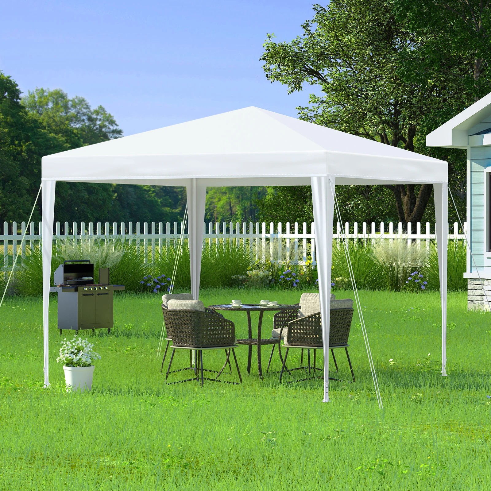 2 Alfordson Gazebo 3x3m Outdoor Wedding Party Tent Portable - White, 2 of 7