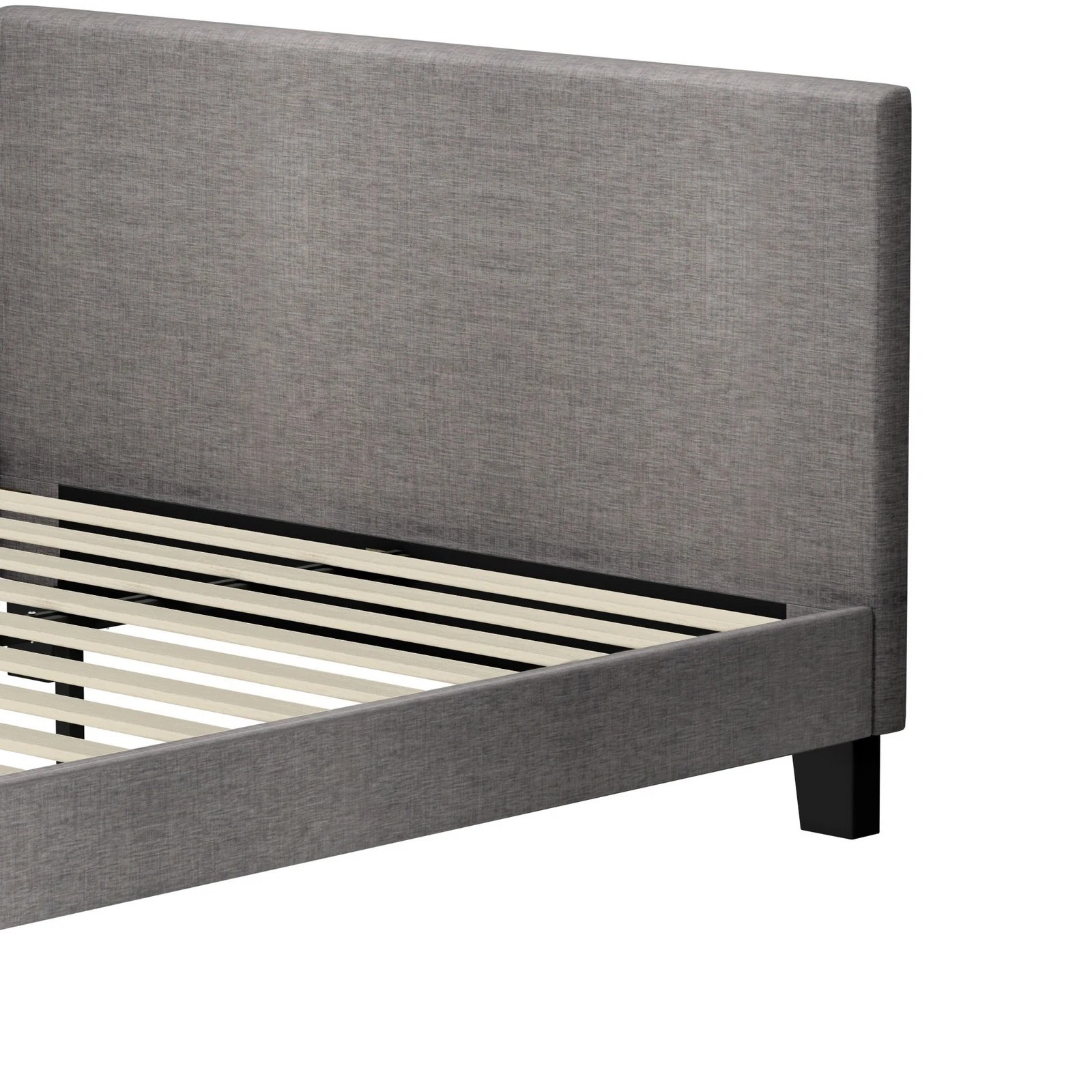 8 Oikiture Bed Frame Queen Size Wooden Slats Fabric - Grey, 8 of 10