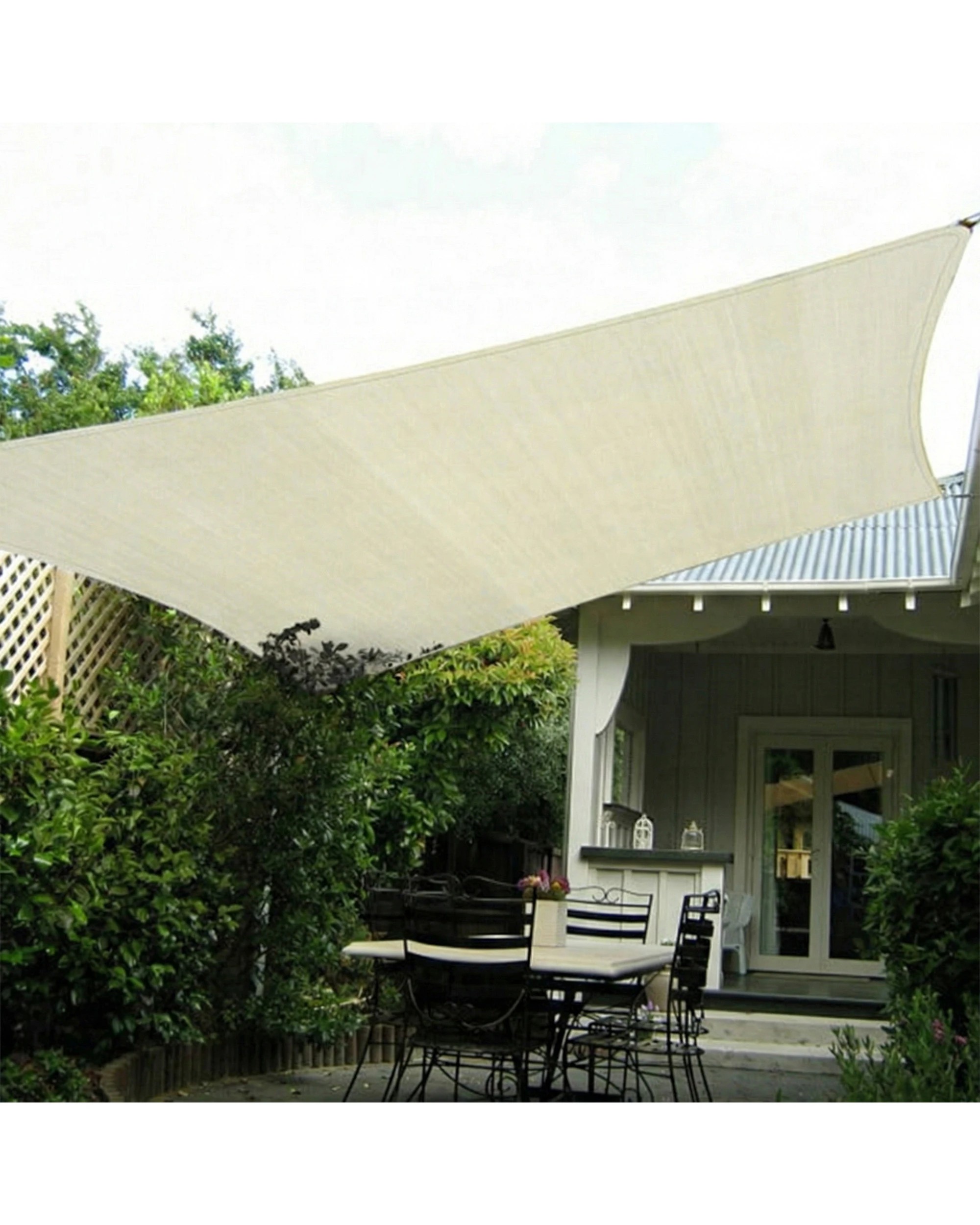 2 Wallaroo 3 x 3m Waterproof 160GSM Outdoor Sun Shade Sail Canopy Cream Square, 2 of 5