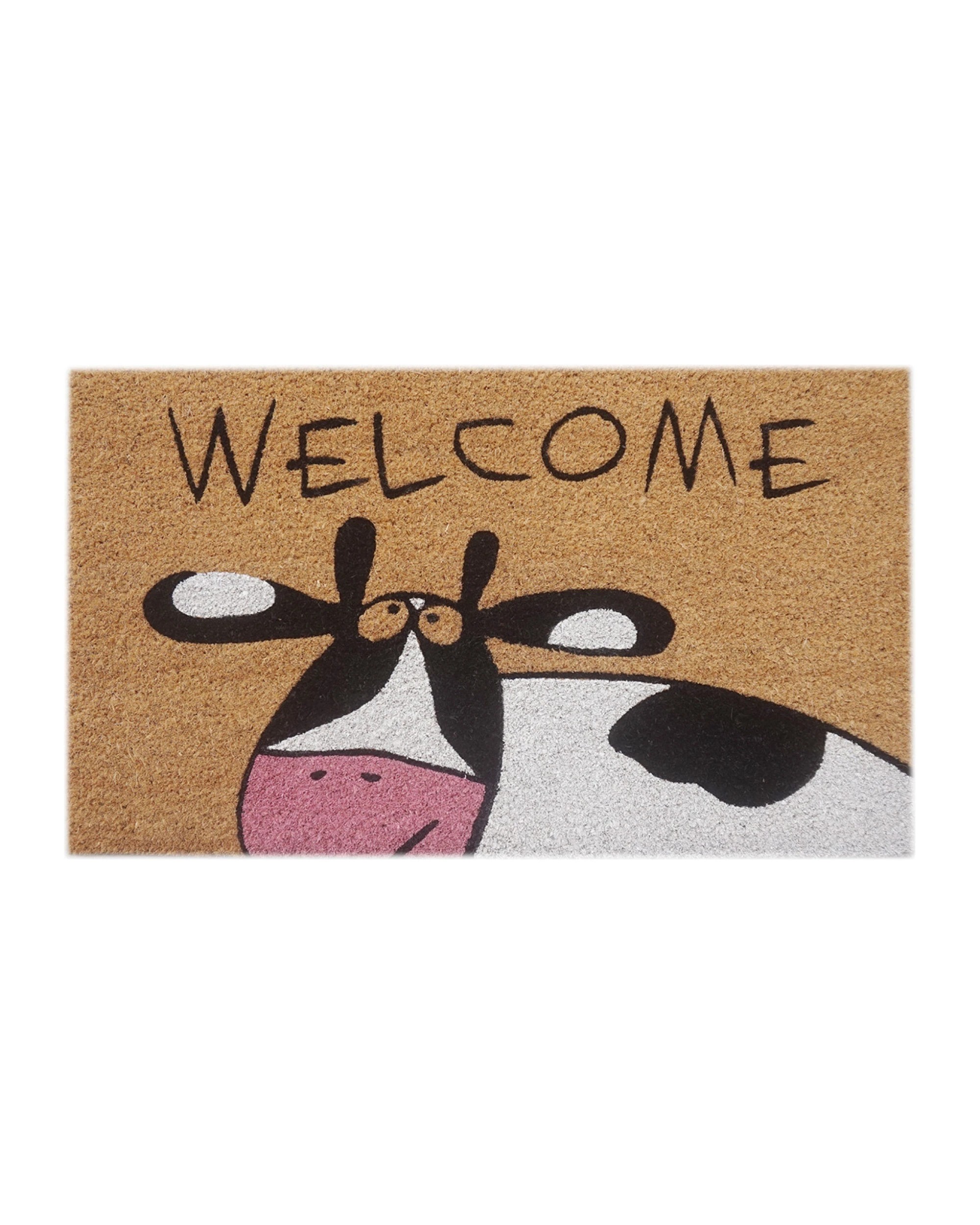 1 Laura Hill Door Mat Deluxe Coir Backed Cow Welcome 45 x 75 cm, 1 of 4